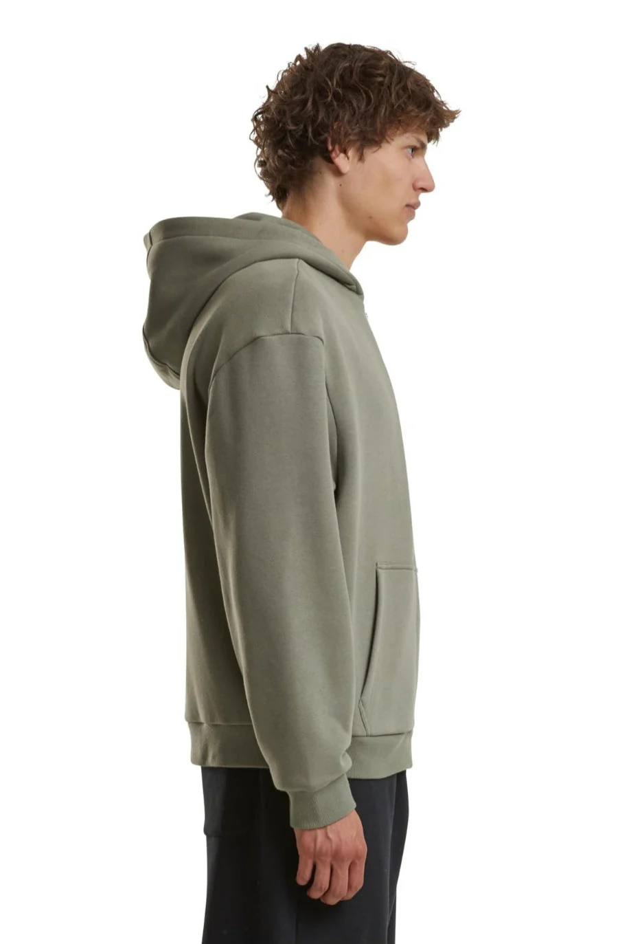Alltags Reißverschluss Hoodie - blasse Olive - Image 3