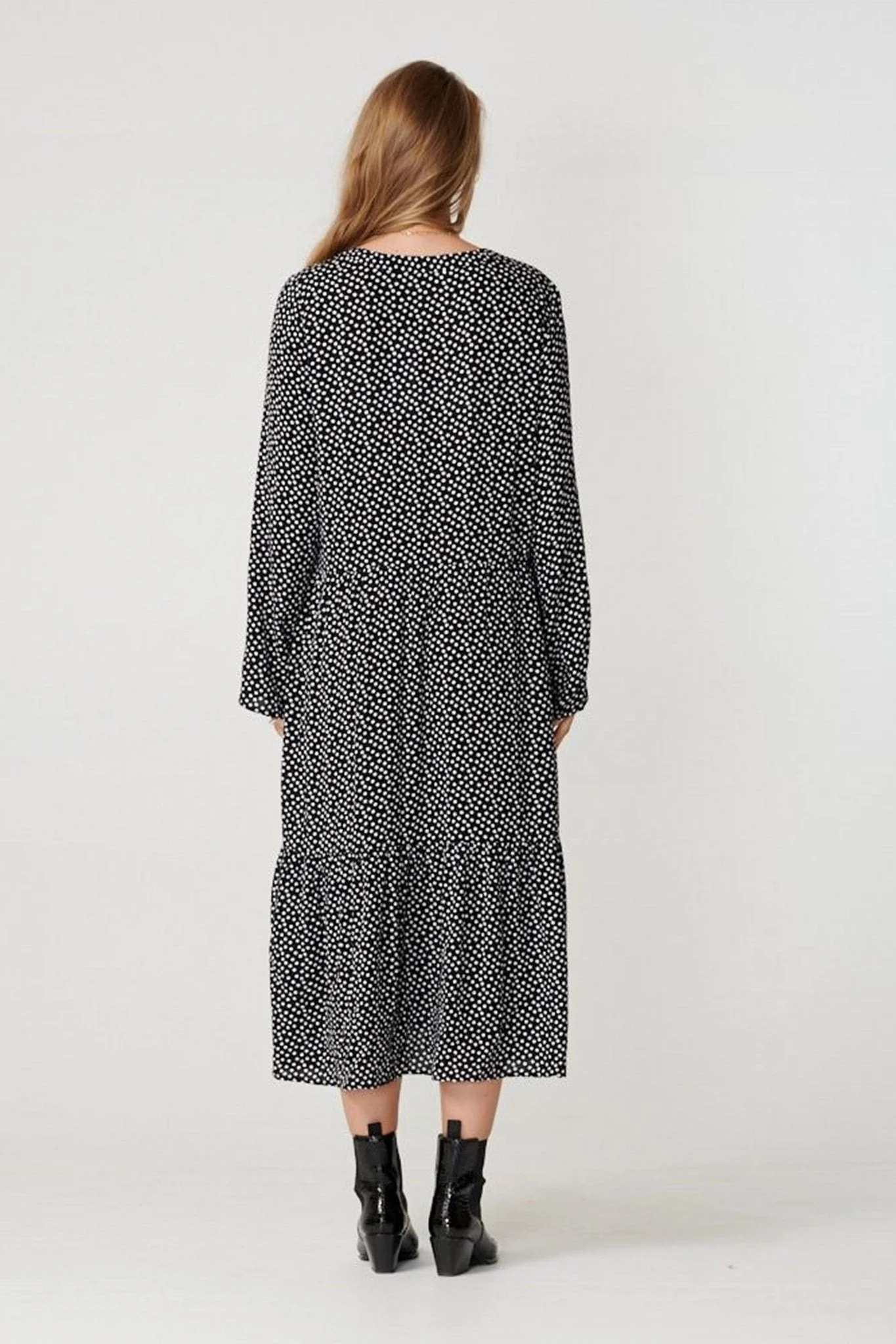 Anna Langarmed Kleid - schwarz - Image 3