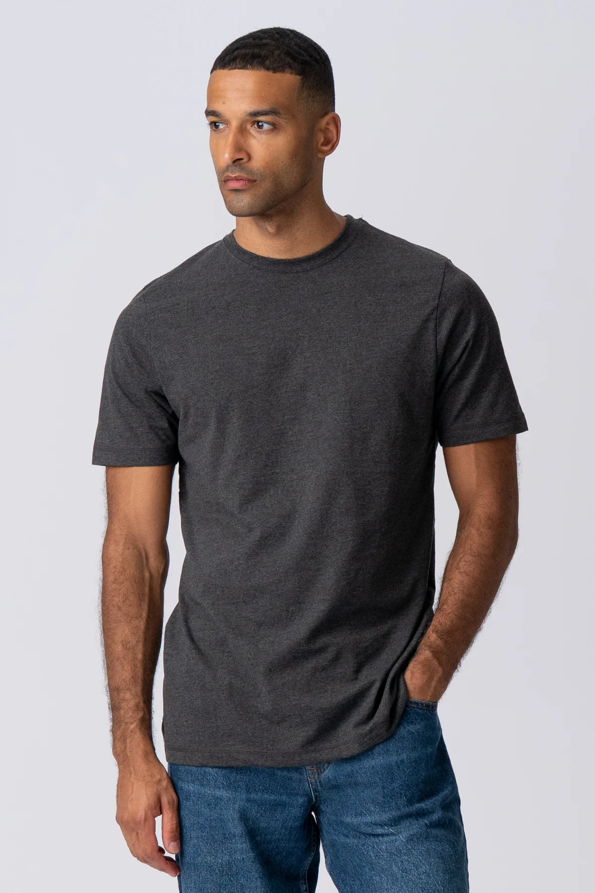 Basic T-Shirt - Dunkelgrau - Image 3