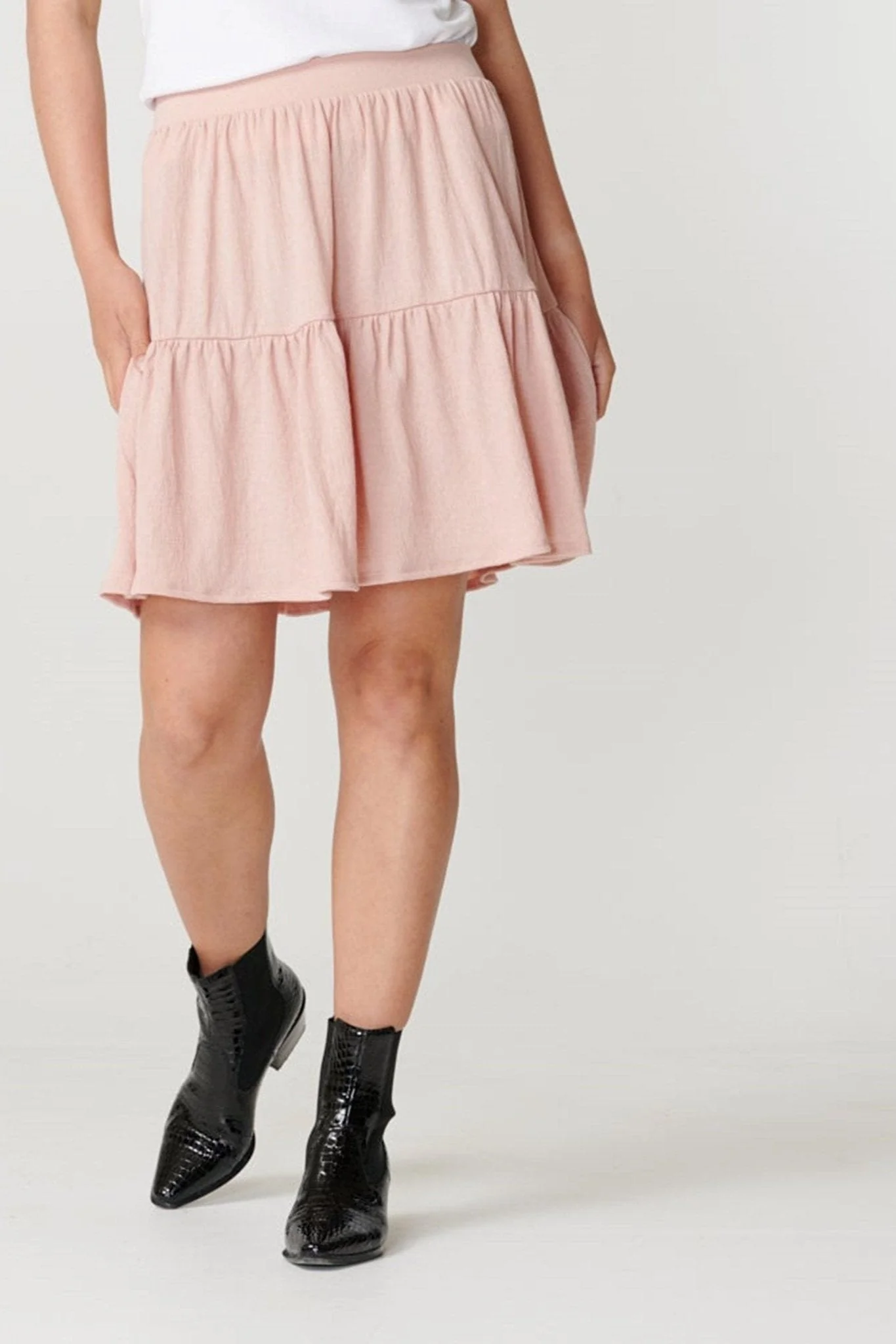 Basic weicher Minirock - Misty Rose