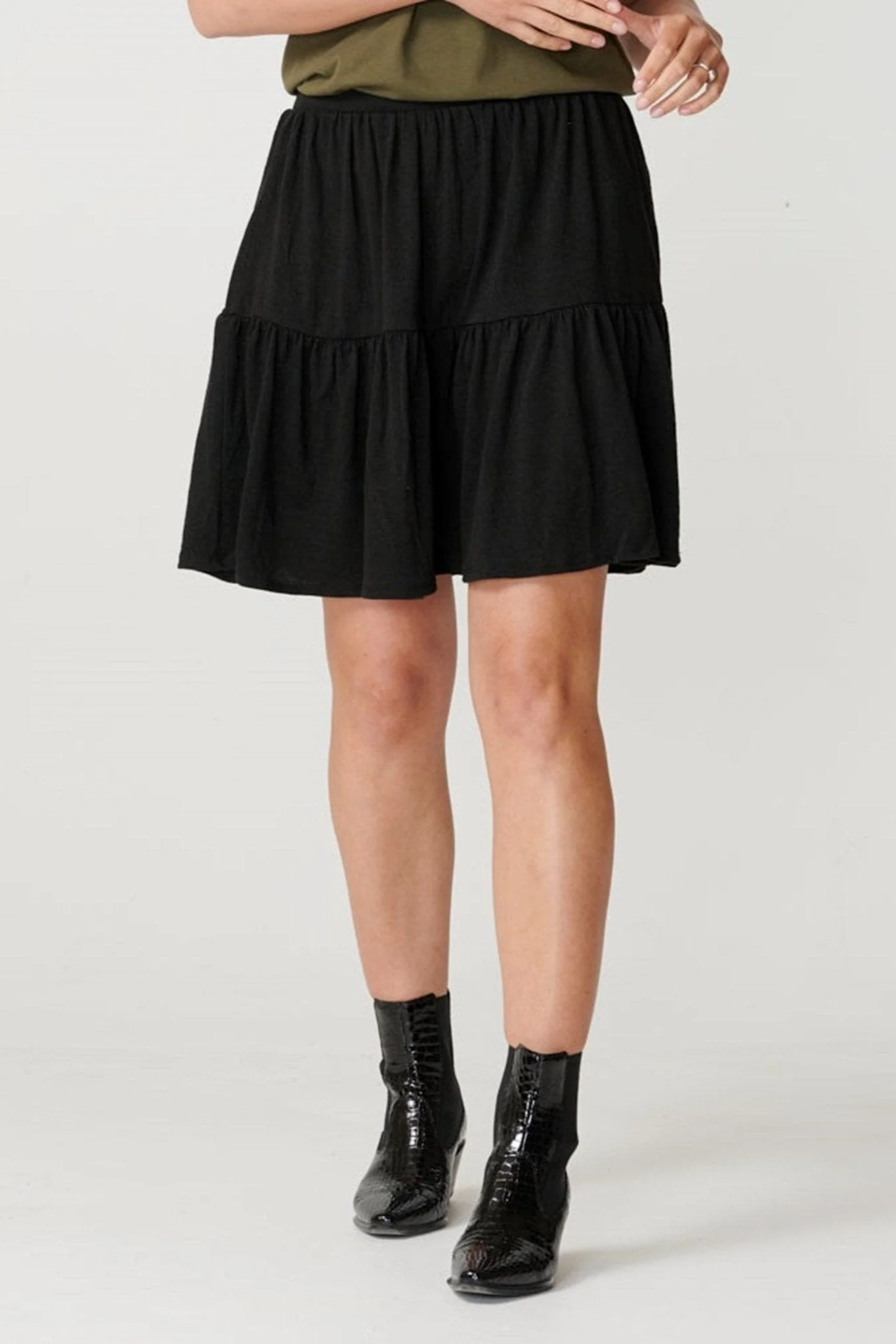 Basic weicher Minirock - schwarz