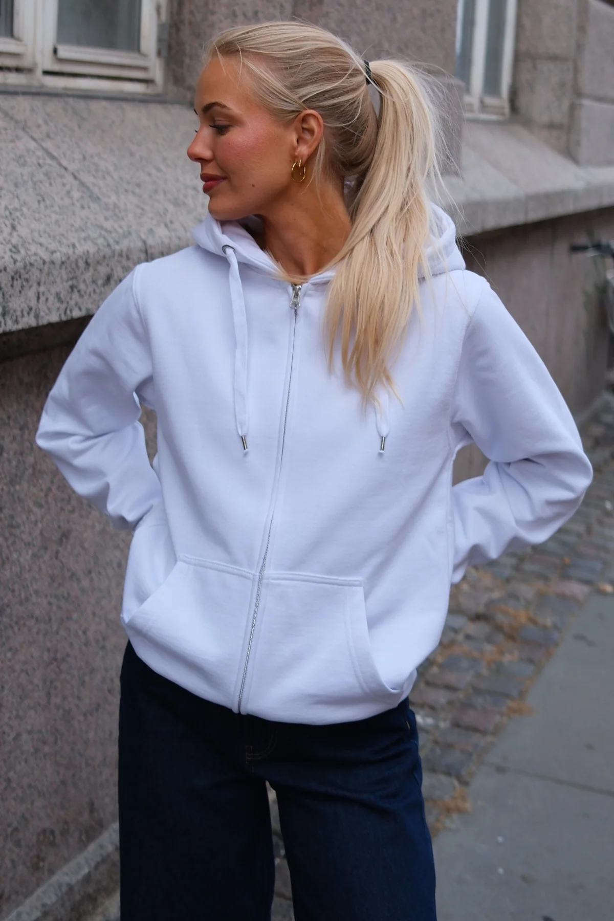 Basic Zip Hoodie - Weiß - Image 2