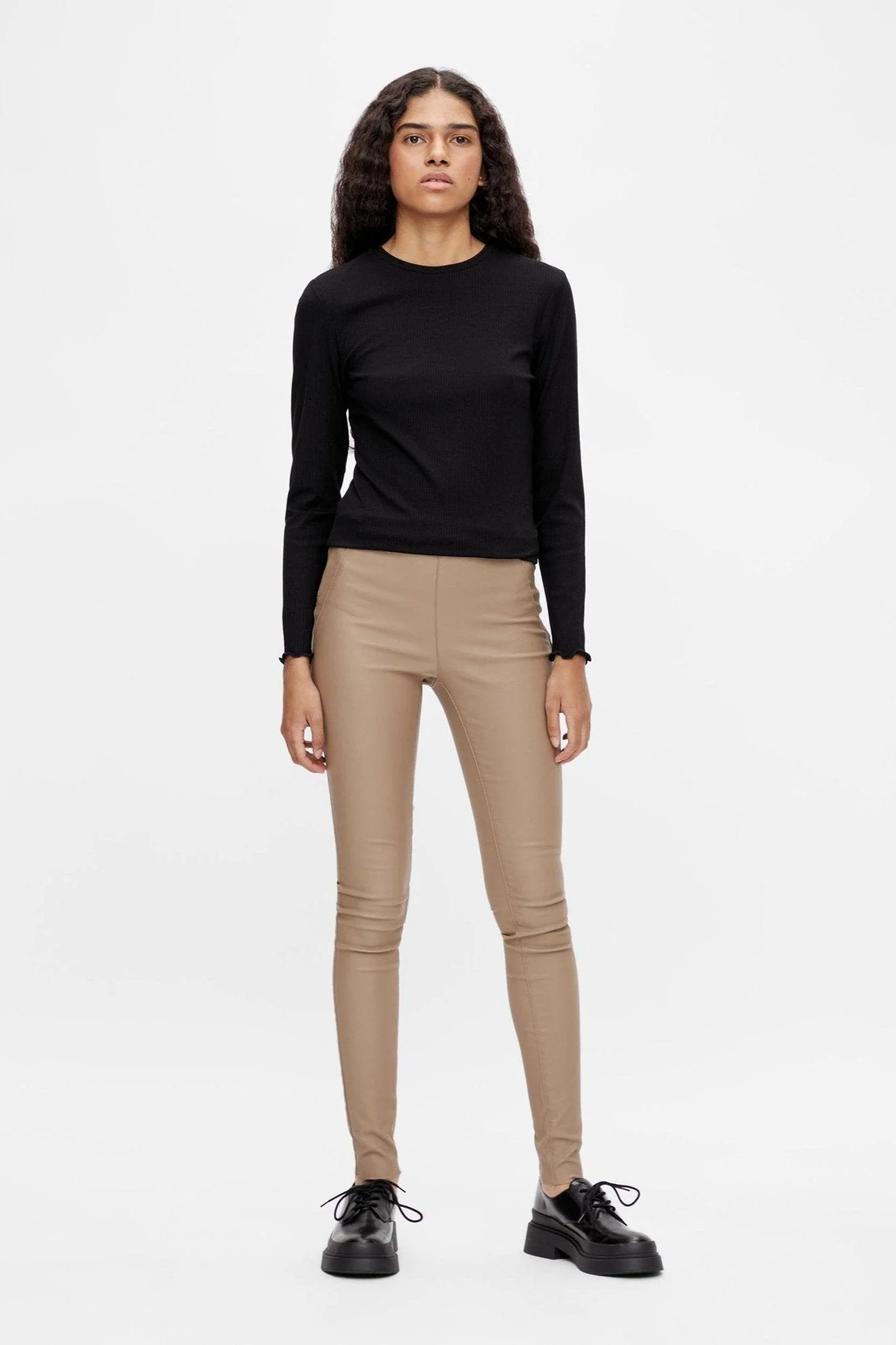 Belle beschichtete Leggings - Beige