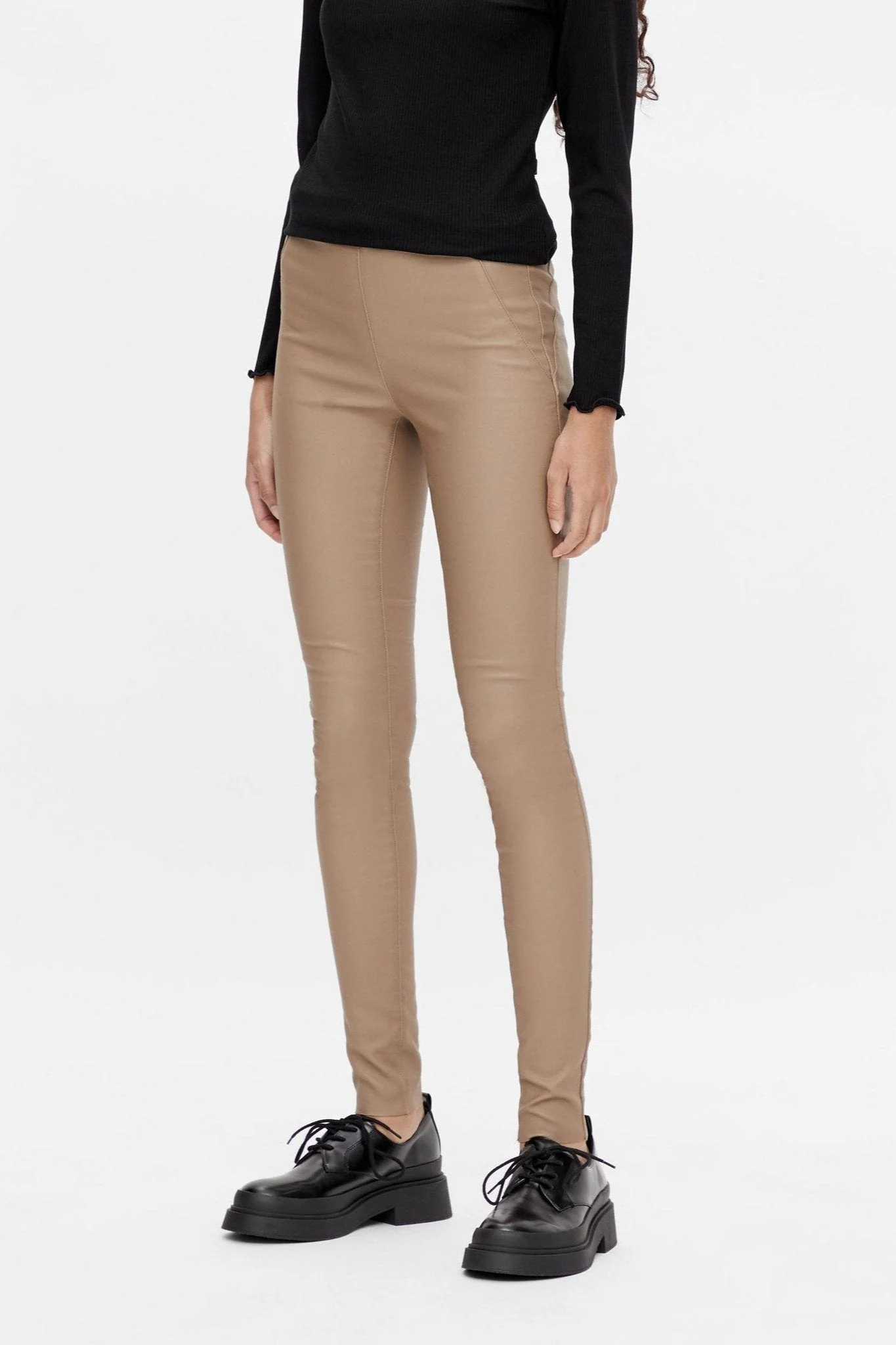 Belle beschichtete Leggings - Beige - Image 3