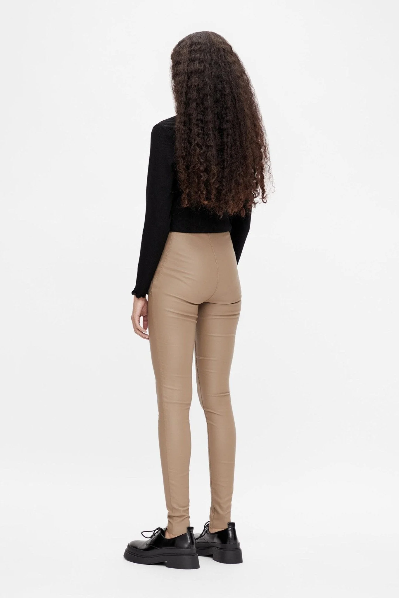 Belle beschichtete Leggings - Beige - Image 5