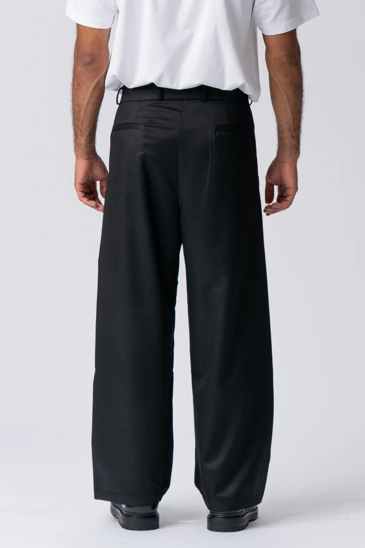 Plissee-weiter Anzug Pants - Schwarz - Image 4