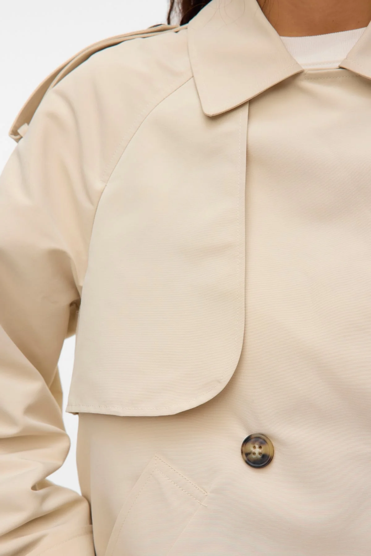Chloe Kurzer Trenchcoat – Haferflocken - Image 3