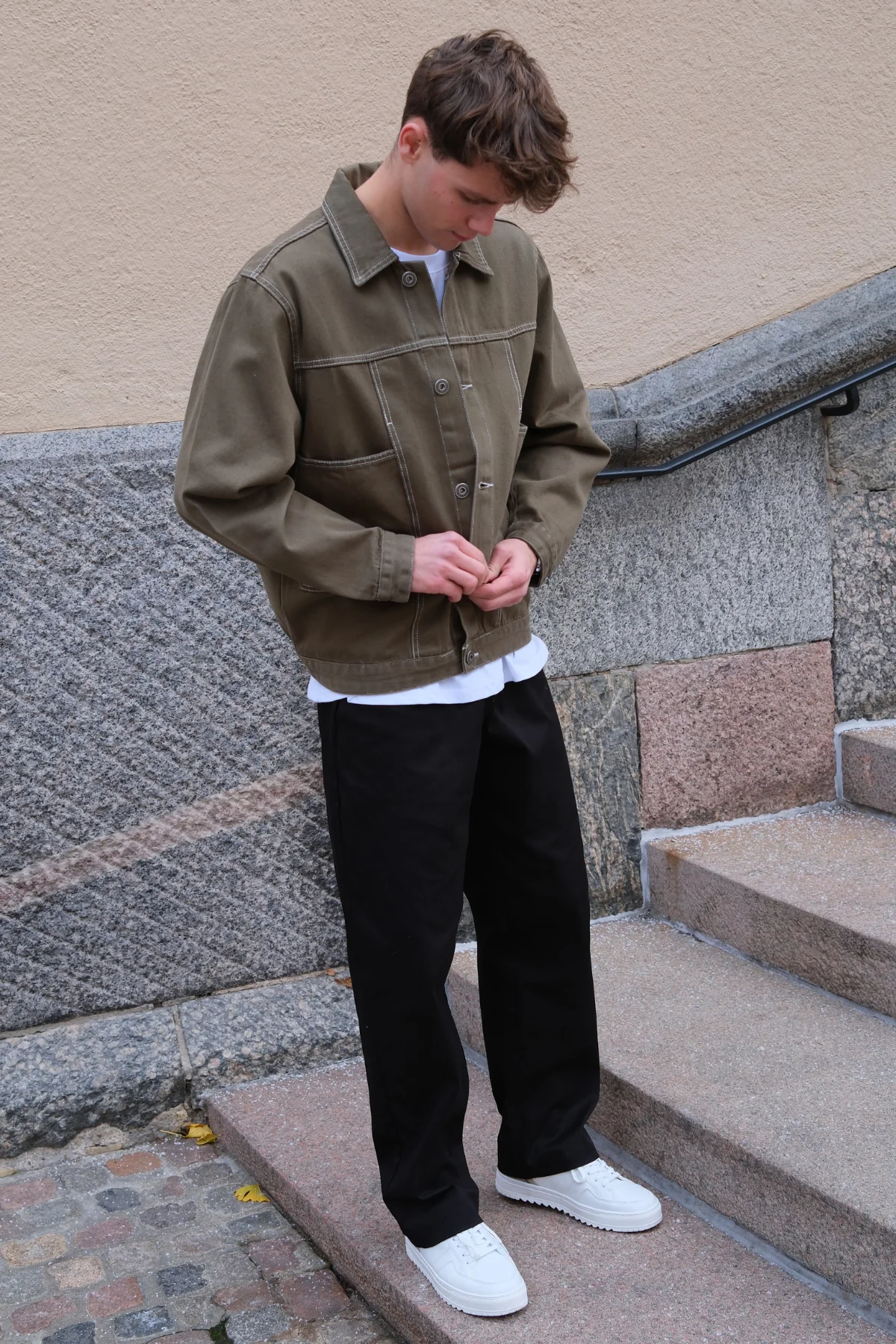 Jeansjacke – Khaki - Image 4