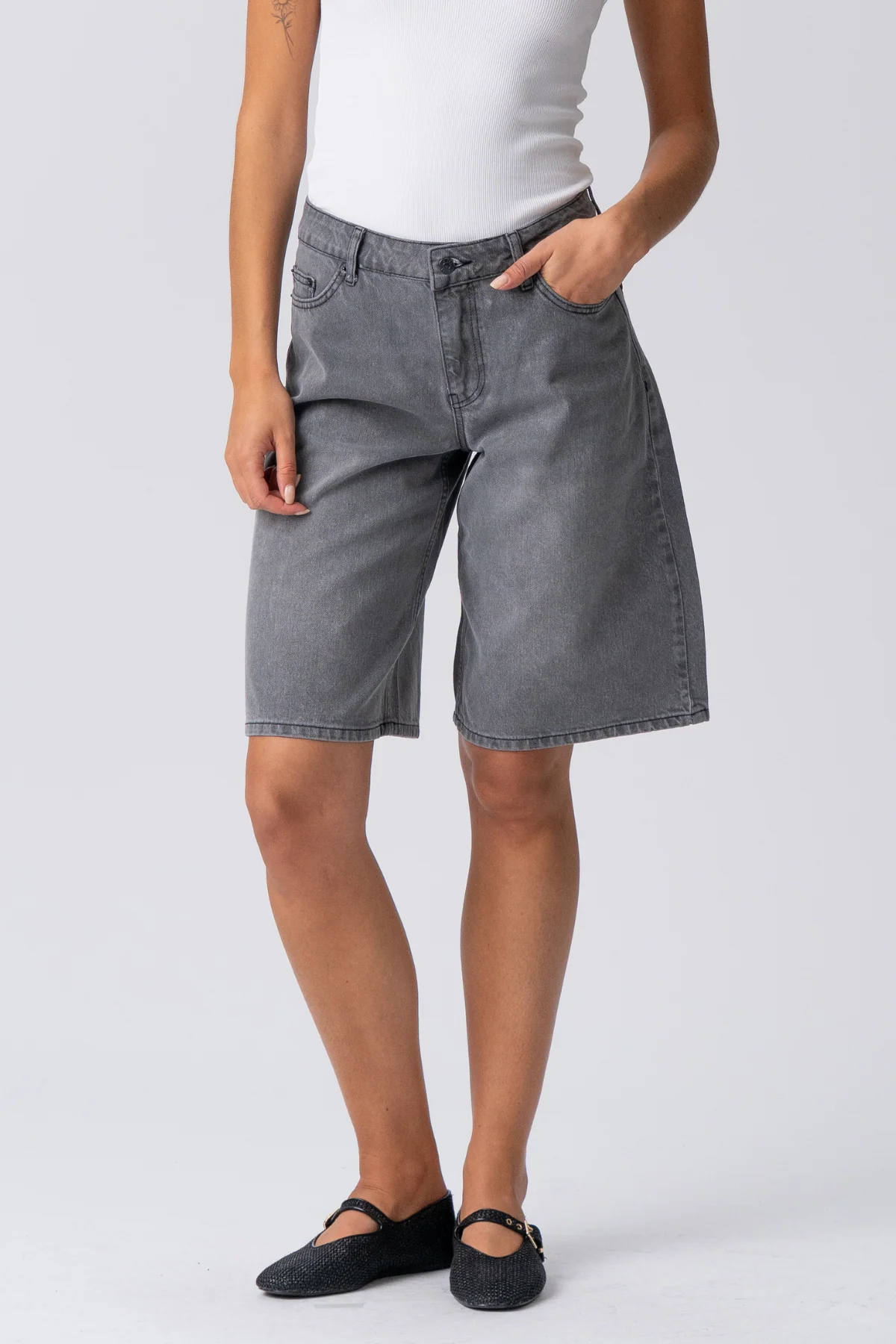 Denim Jorts - grauer Denim