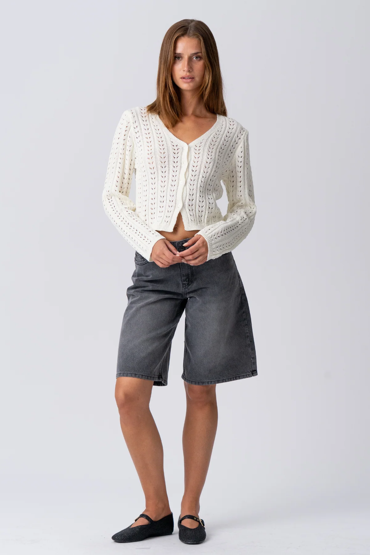 Denim Jorts - schwarzer Denim - Image 2