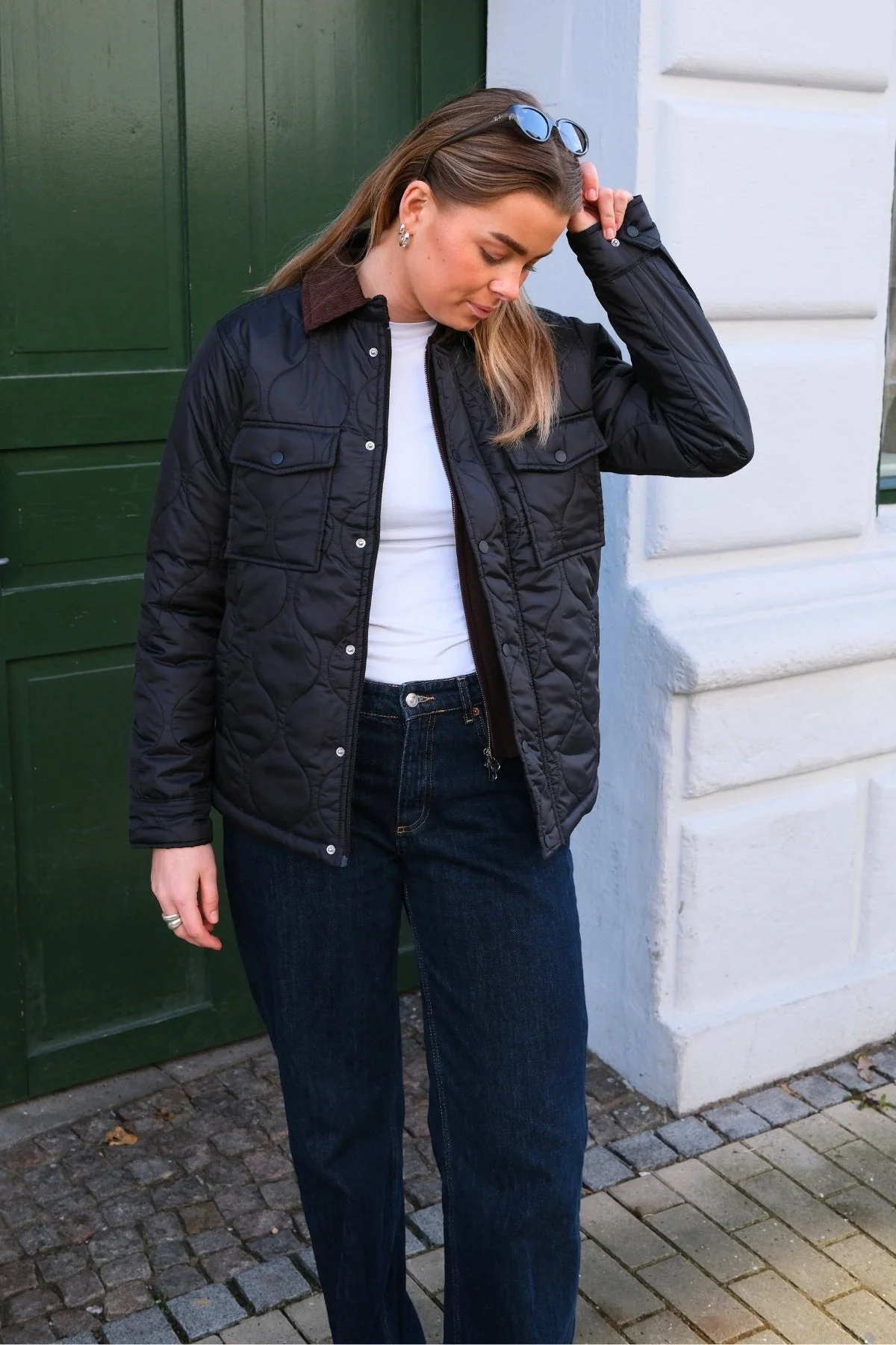 Ella Quiltet Jacke - schwarz - Image 3