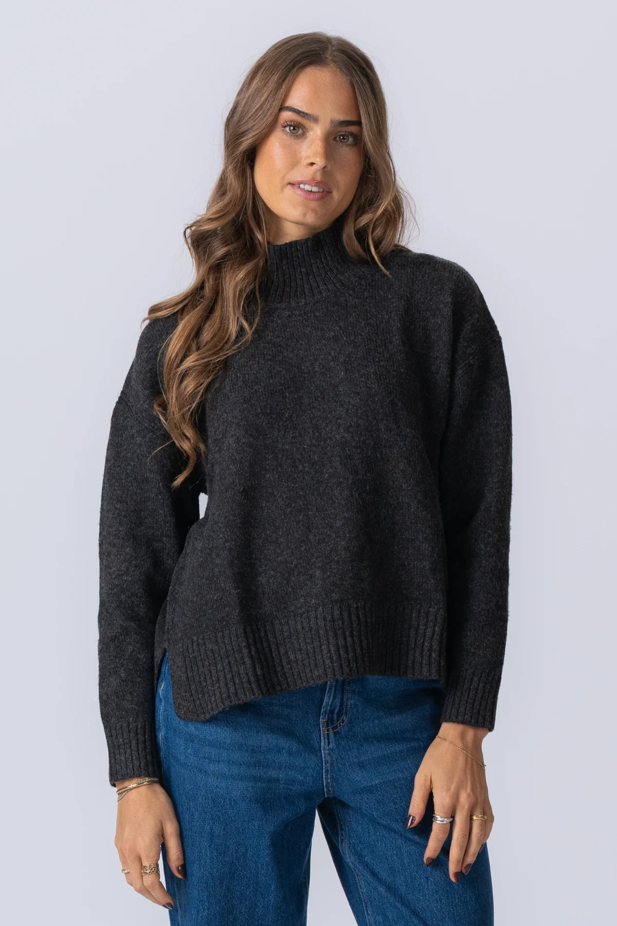 Emma Knit – Dunkelgrau Melange