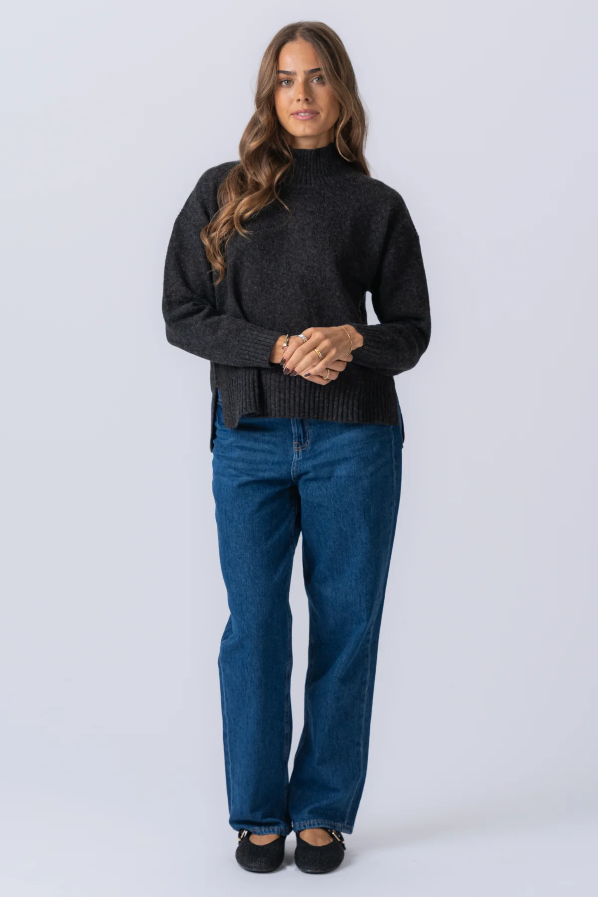 Emma Knit – Dunkelgrau Melange - Image 7