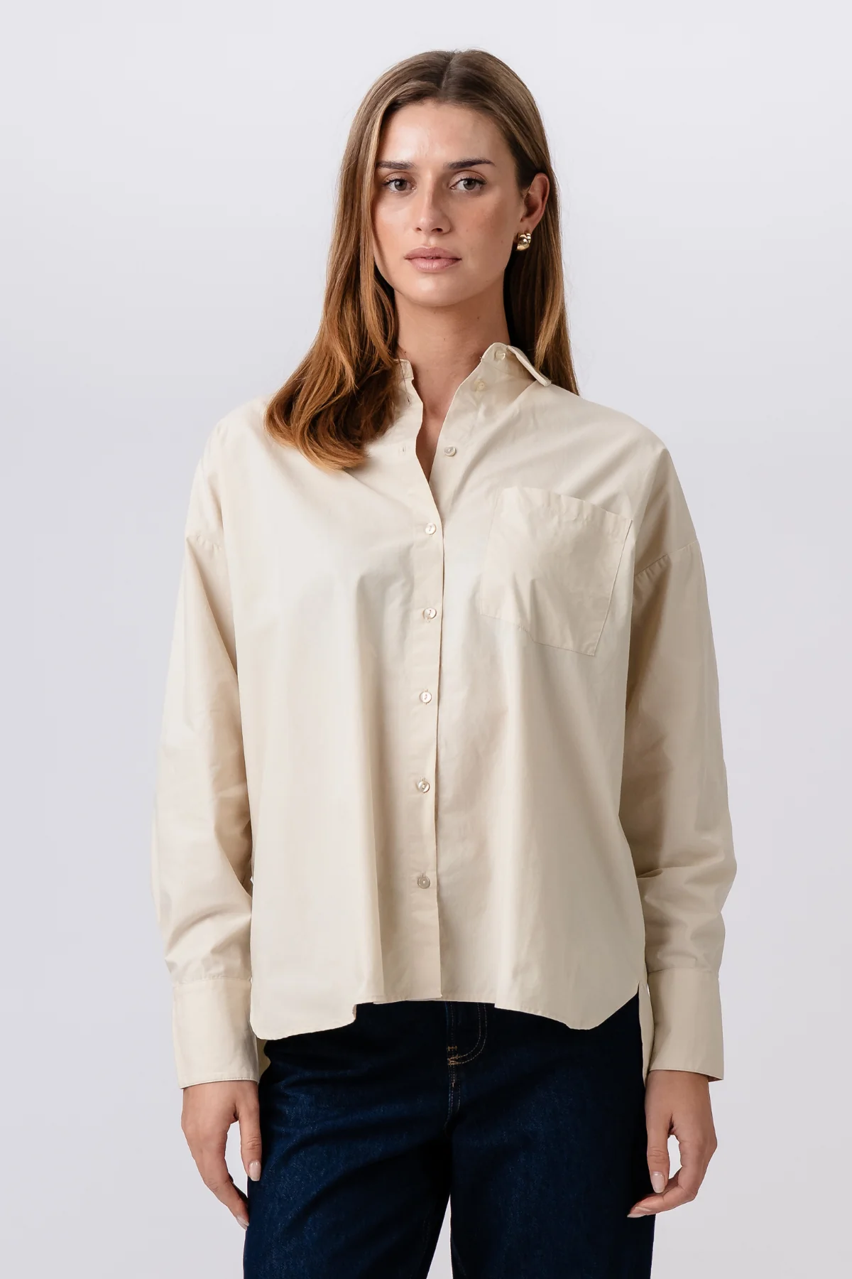 Entspanntes Hemd - Beige