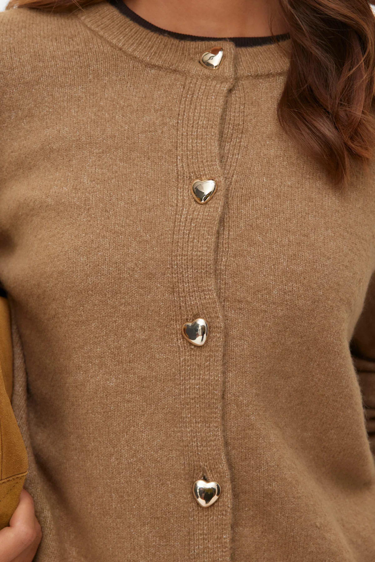 Fiona-Cardigan mit kurzen Knöpfen – Silver Mink Melange - Image 3