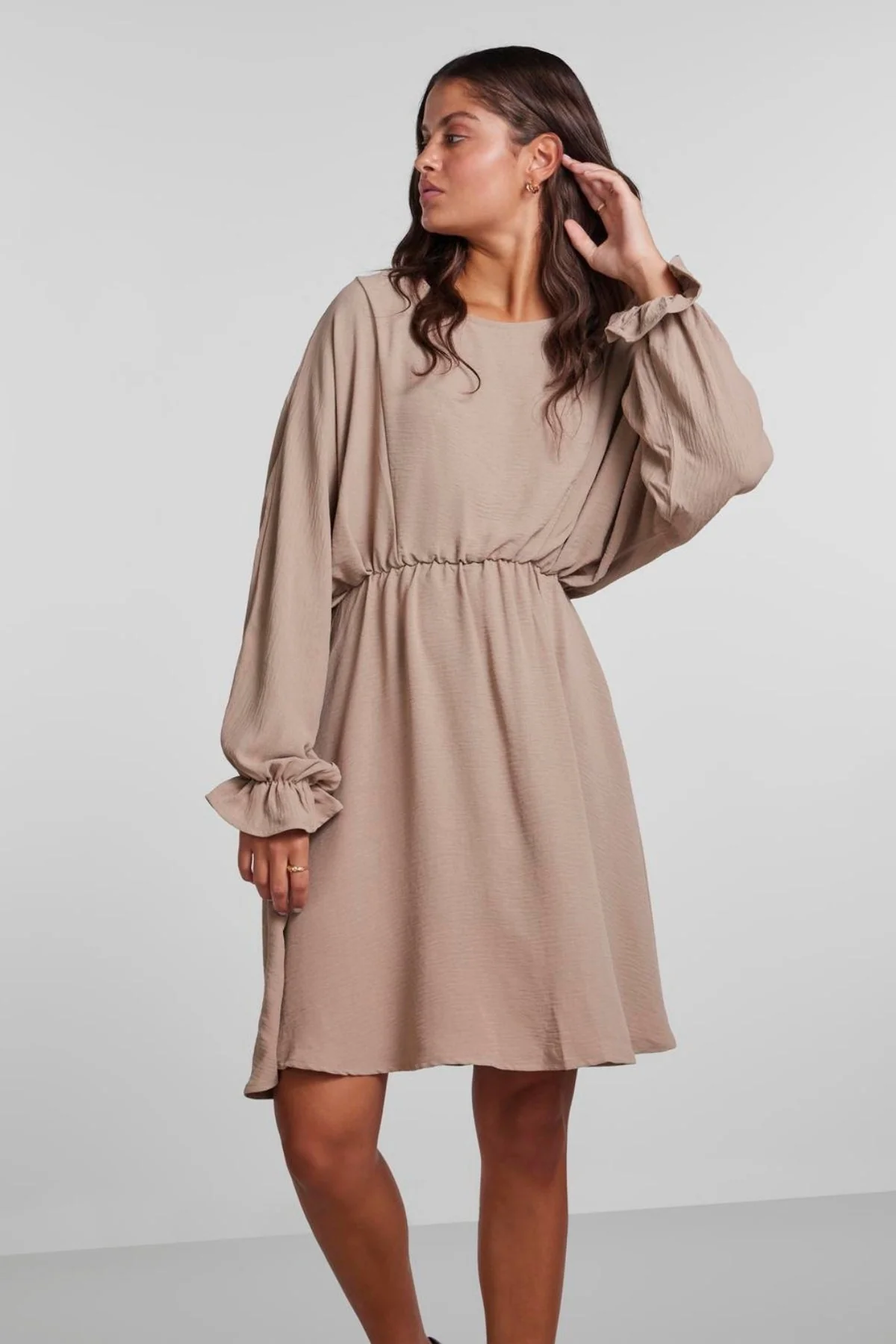 Flores Langarm -Kleid - braun
