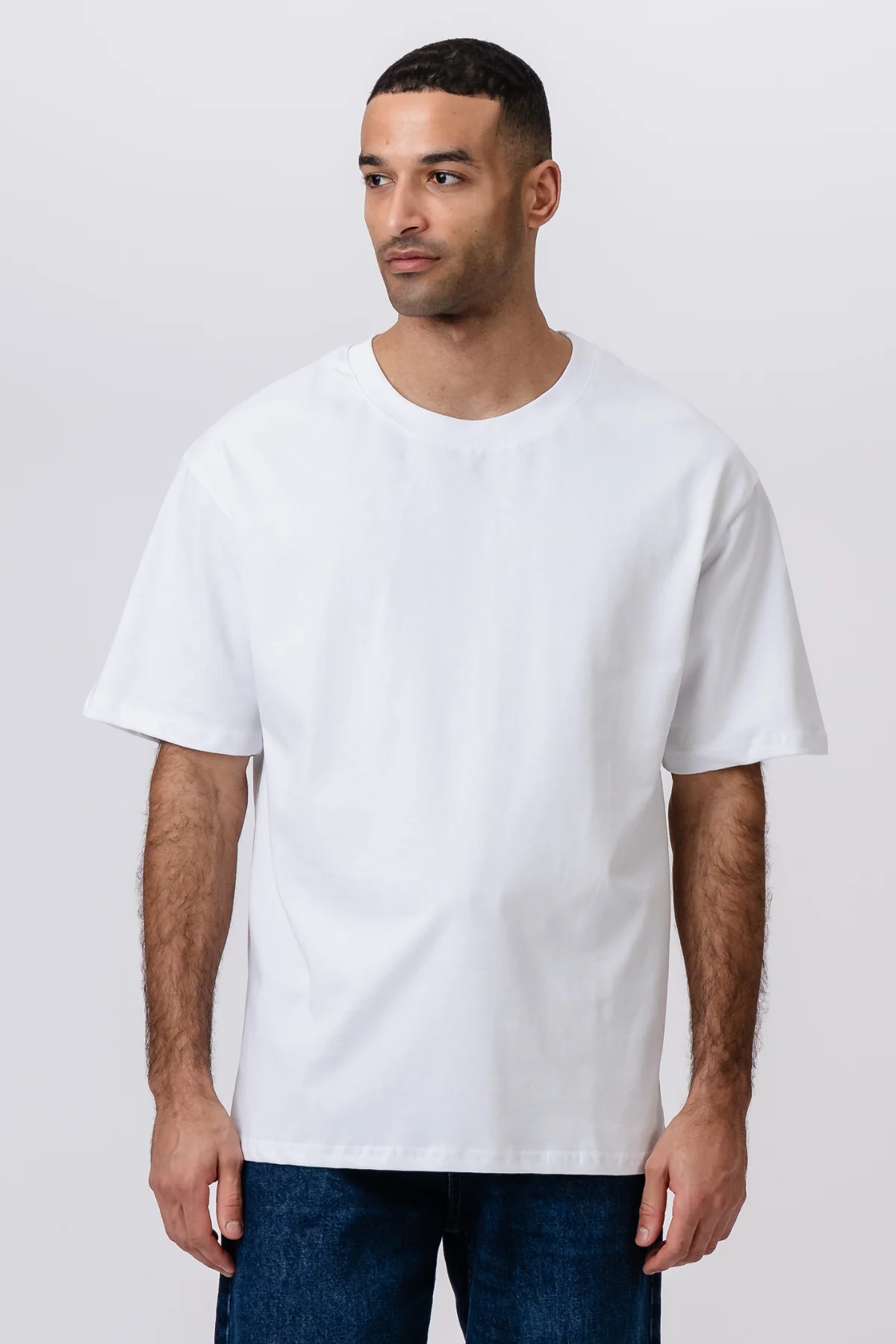 Schweres Boxfit-T-Shirt – Weiß