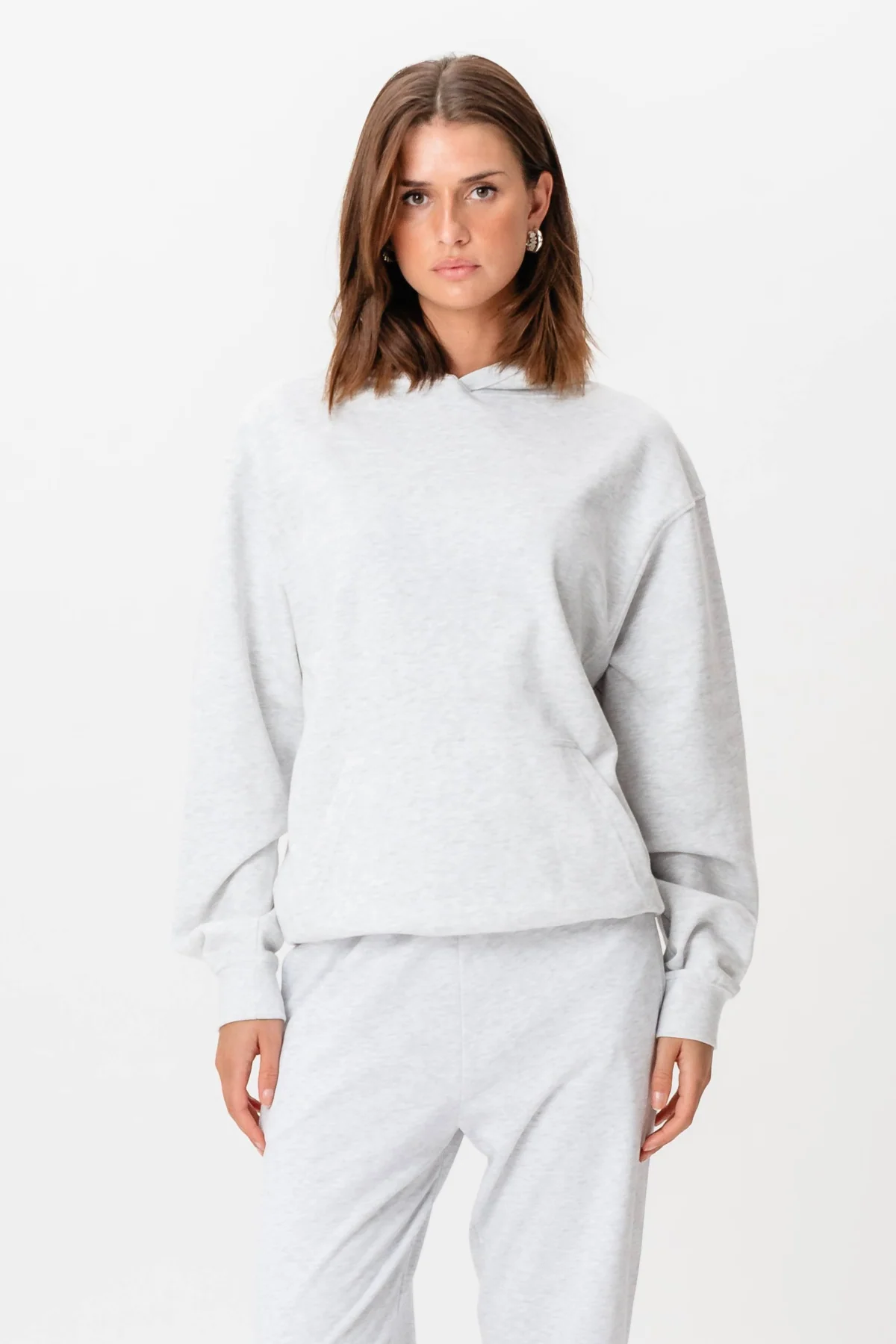Hoodie ohne Kordelkordel - grau