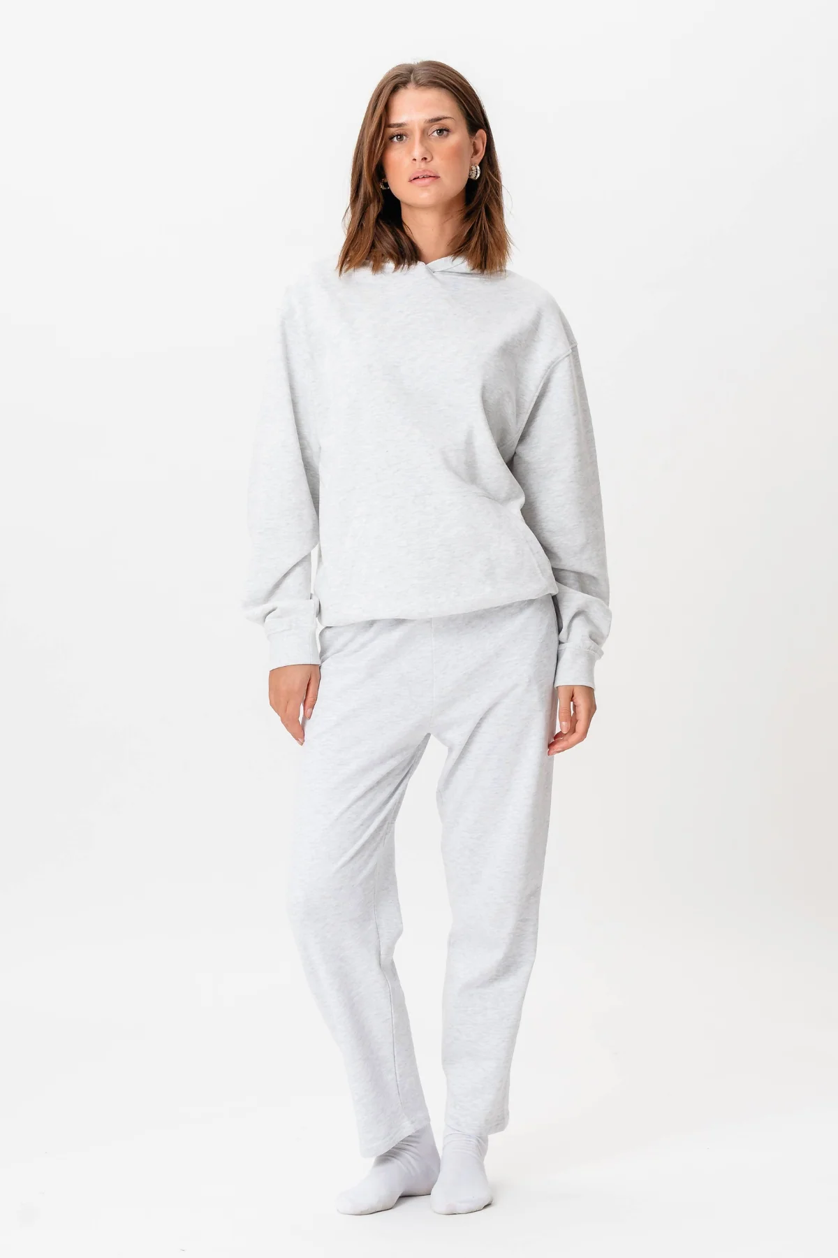 Hoodie ohne Kordelkordel - grau - Image 5