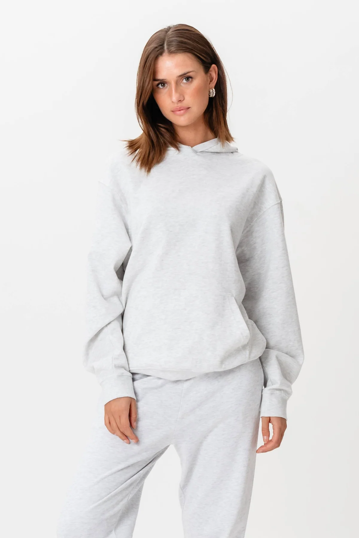 Hoodie ohne Kordelkordel - grau - Image 6