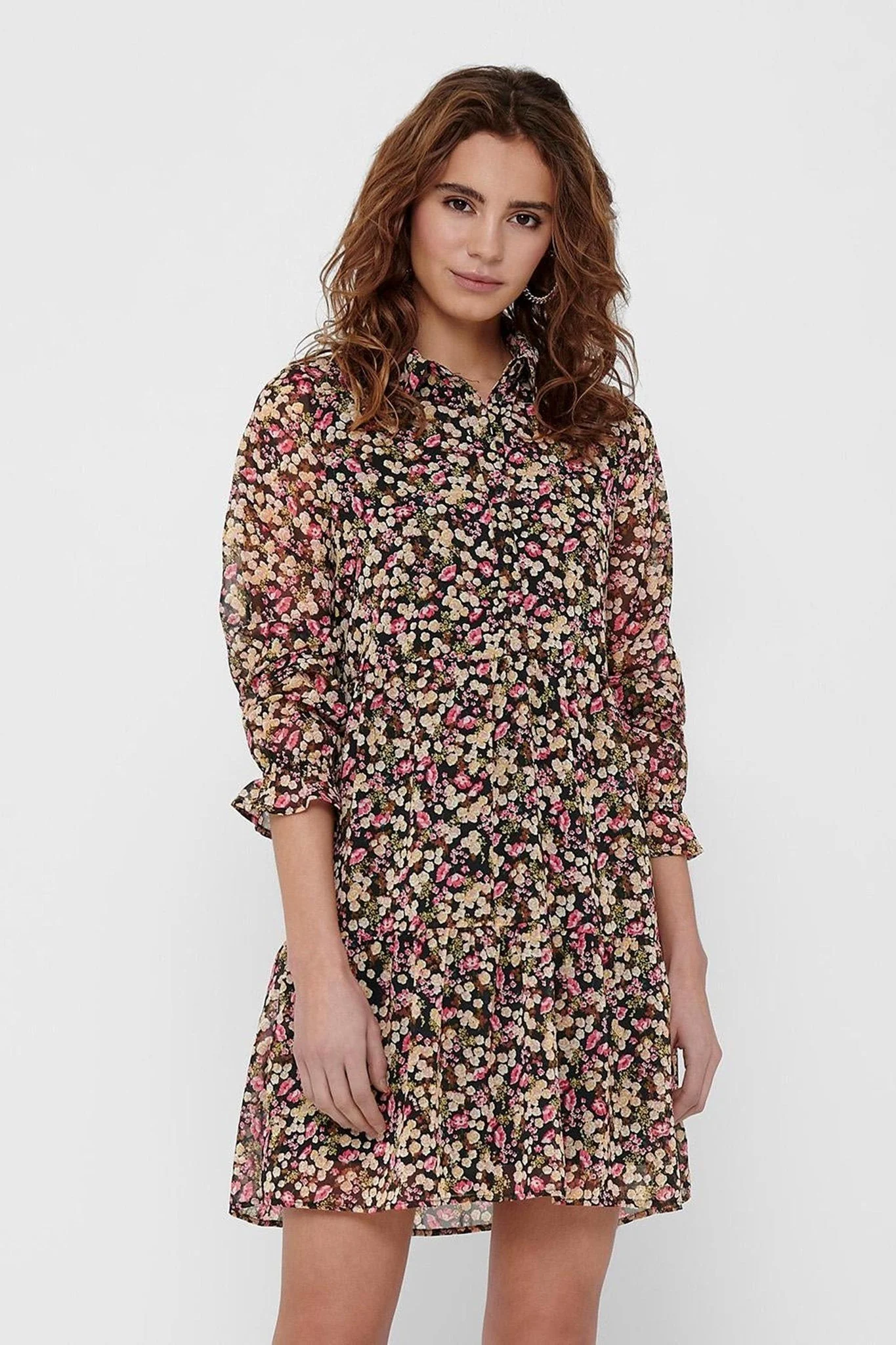 Ingrid Langarmed Kleid - braun