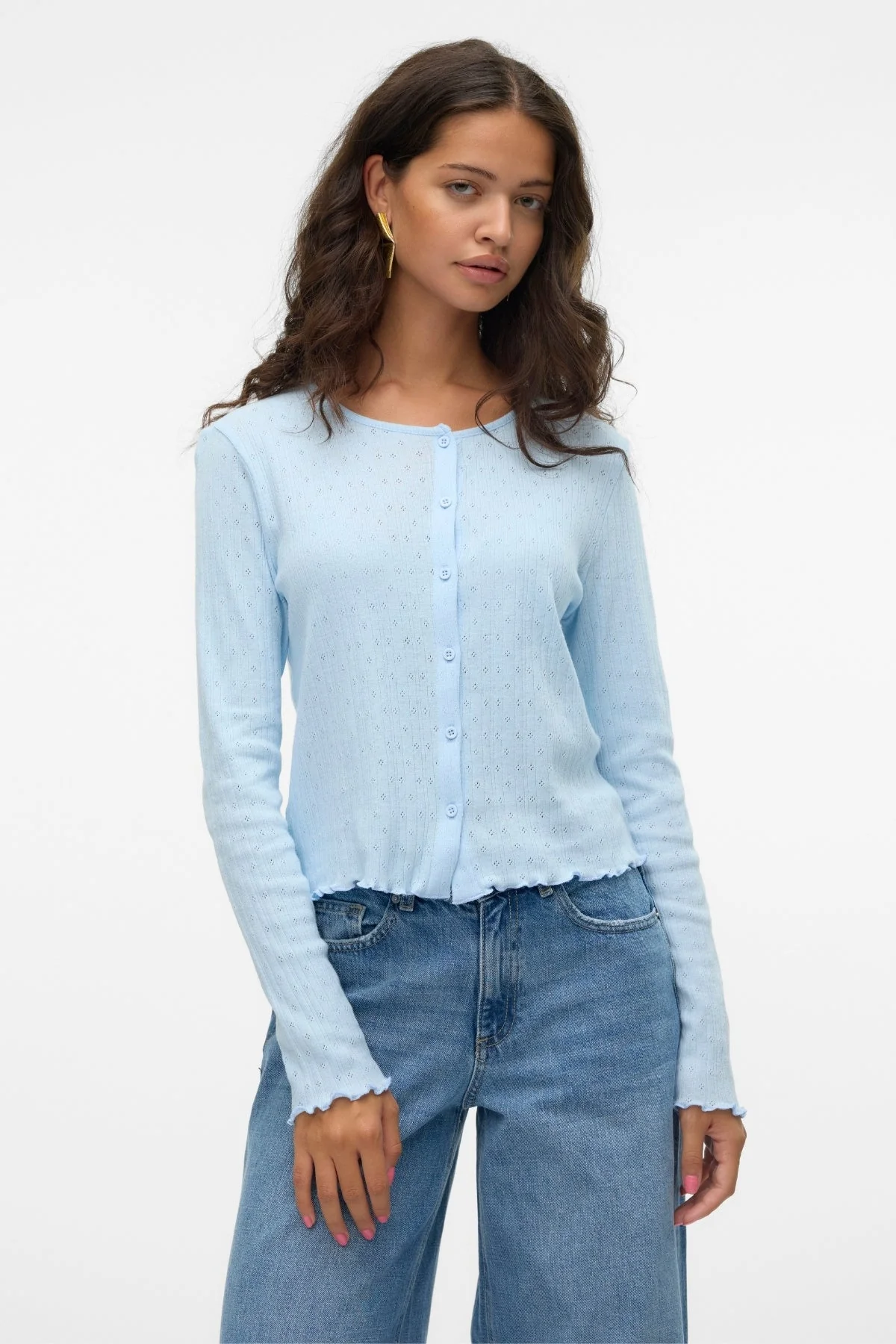 Isa O -Neck -Strickjacke - Nantucket Breeze