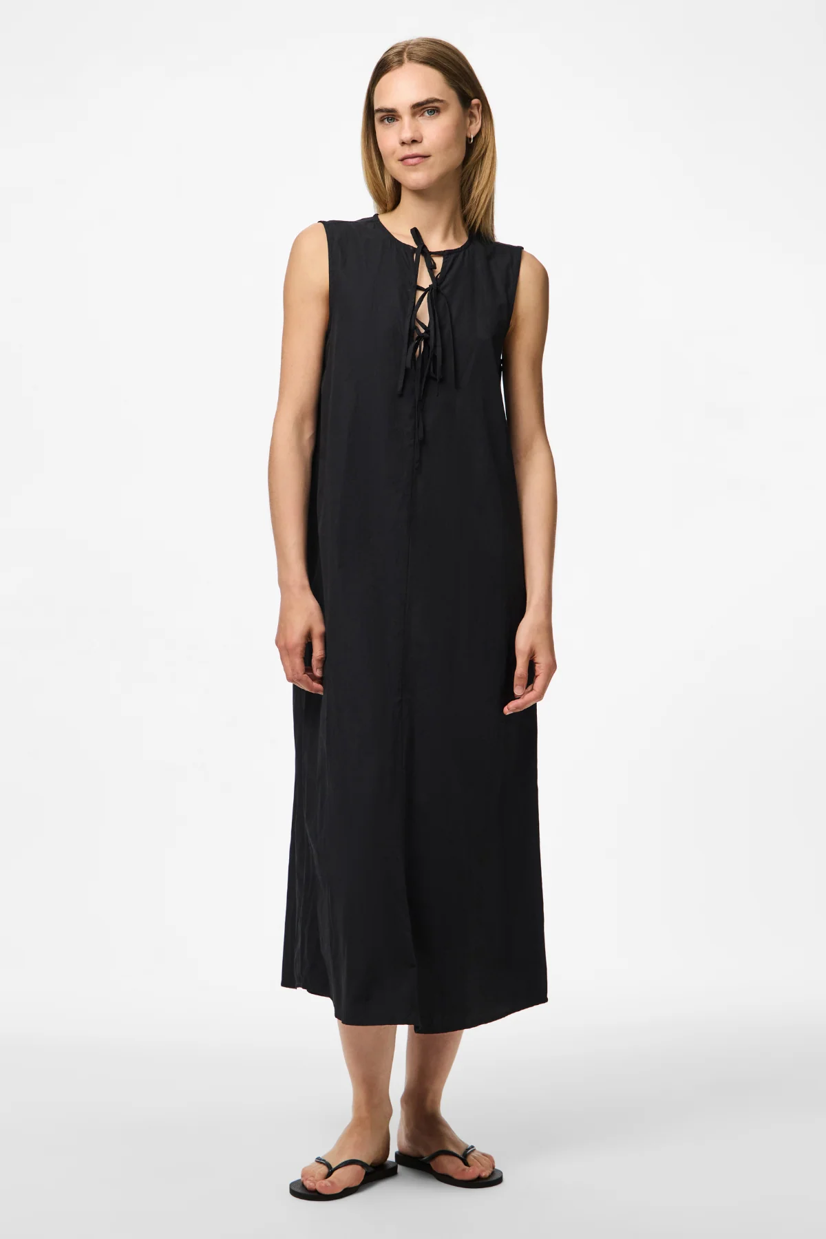 Jenna Tie Kleid - Schwarz