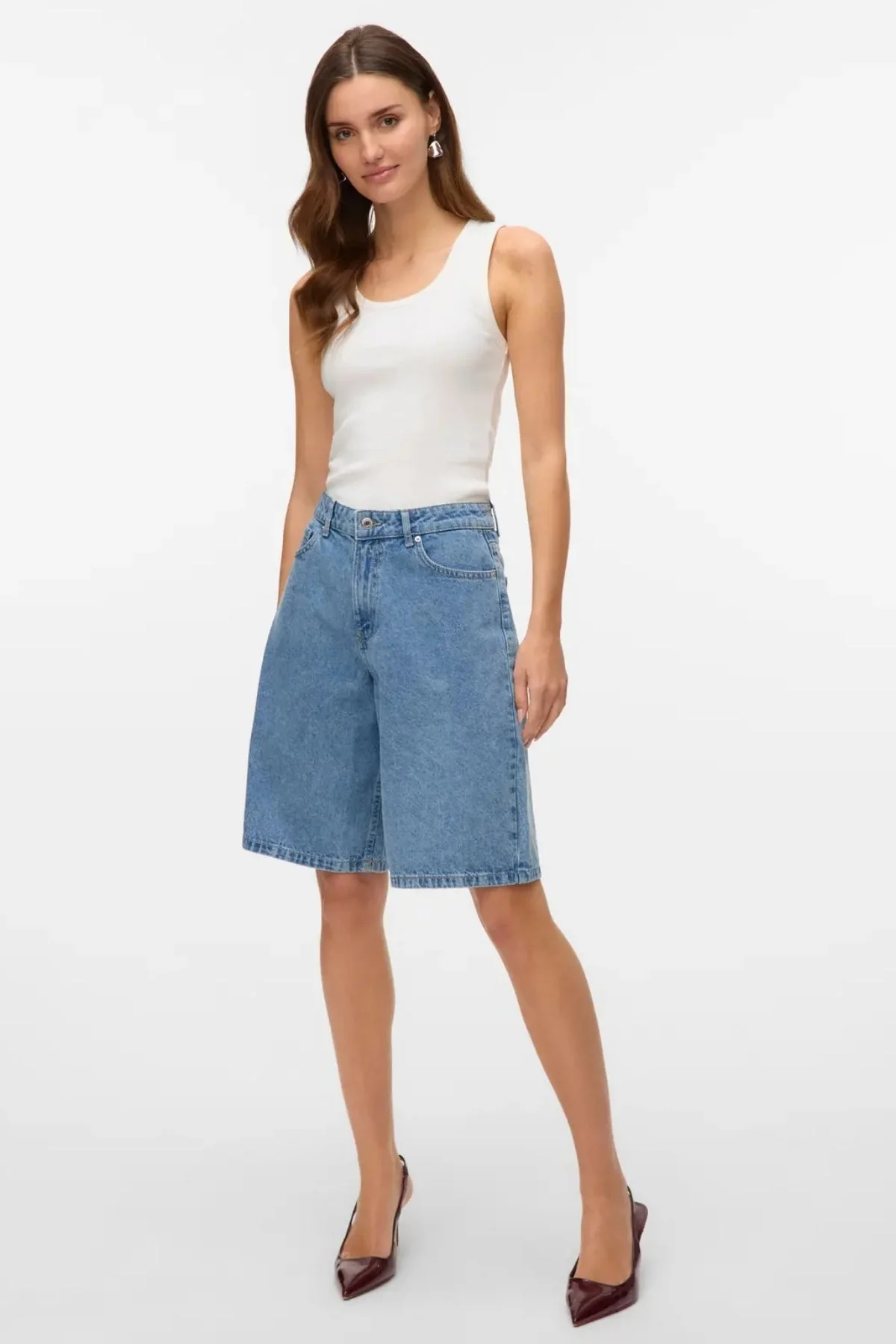 Kath Long Denim Shorts - Hellblauer Denim - Image 4