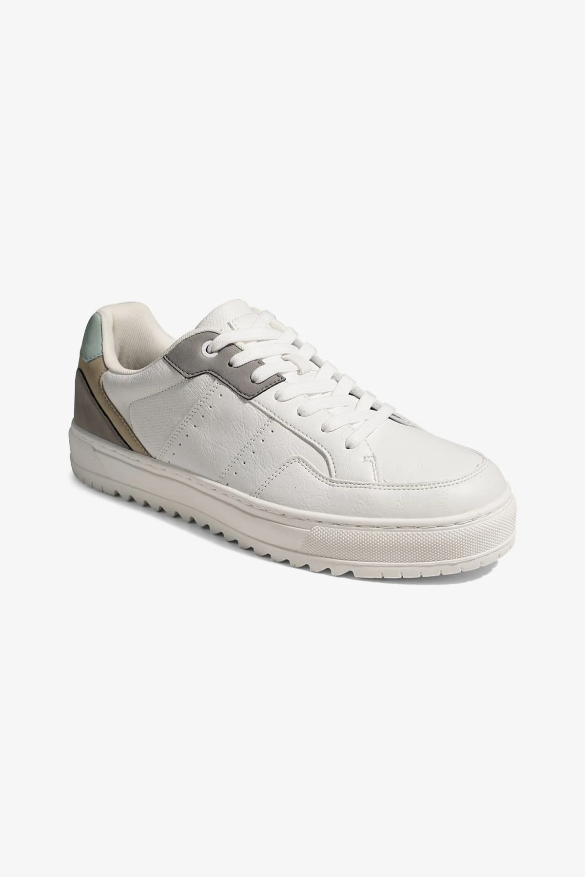 Klassischer Sneaker - Weiß/Grau/Grün - Image 2