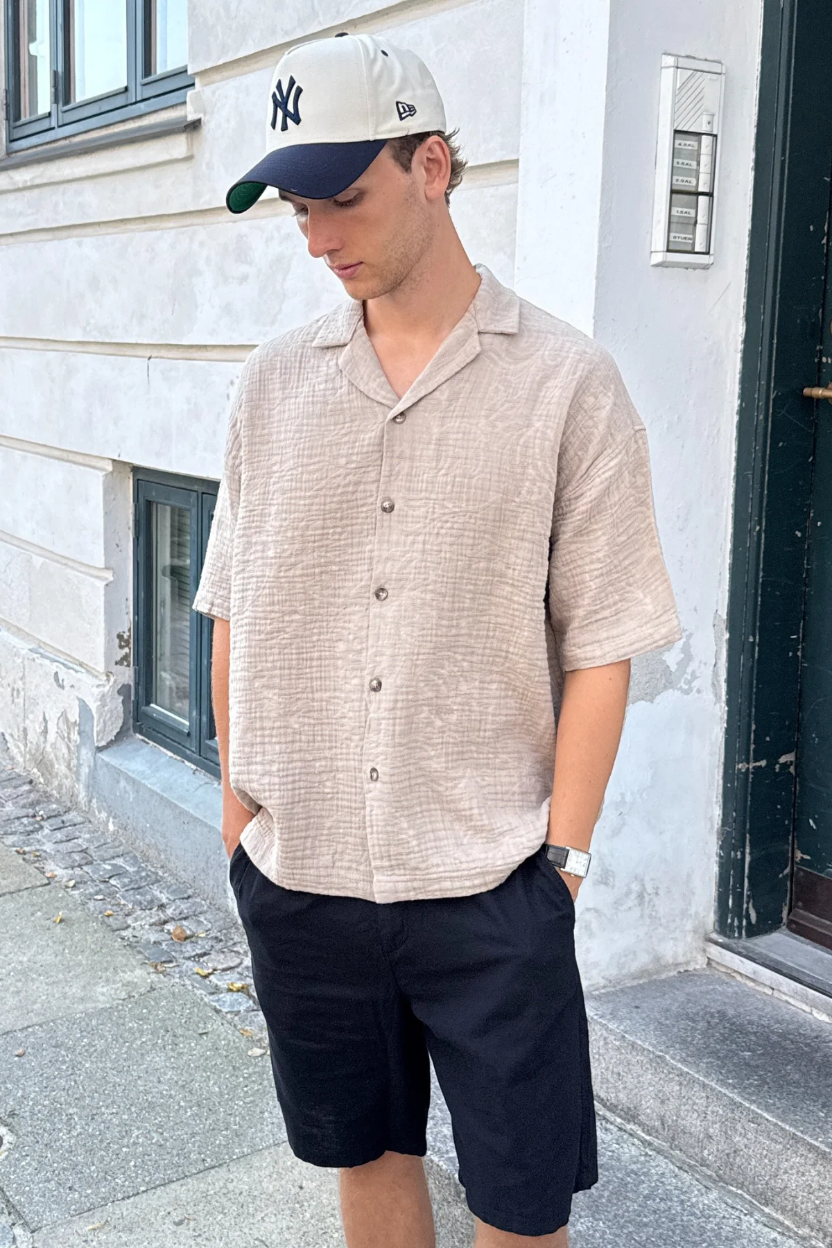 Kurzarmhemd - Sand - Image 3