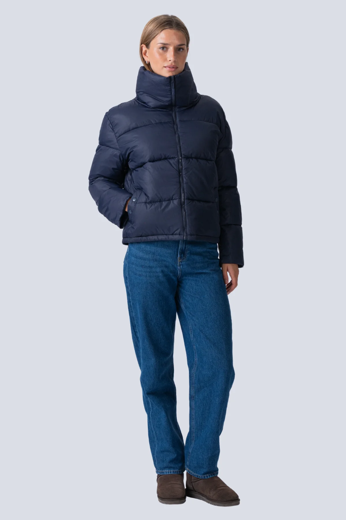 Kurze Pufferjacke - Marine - Image 4