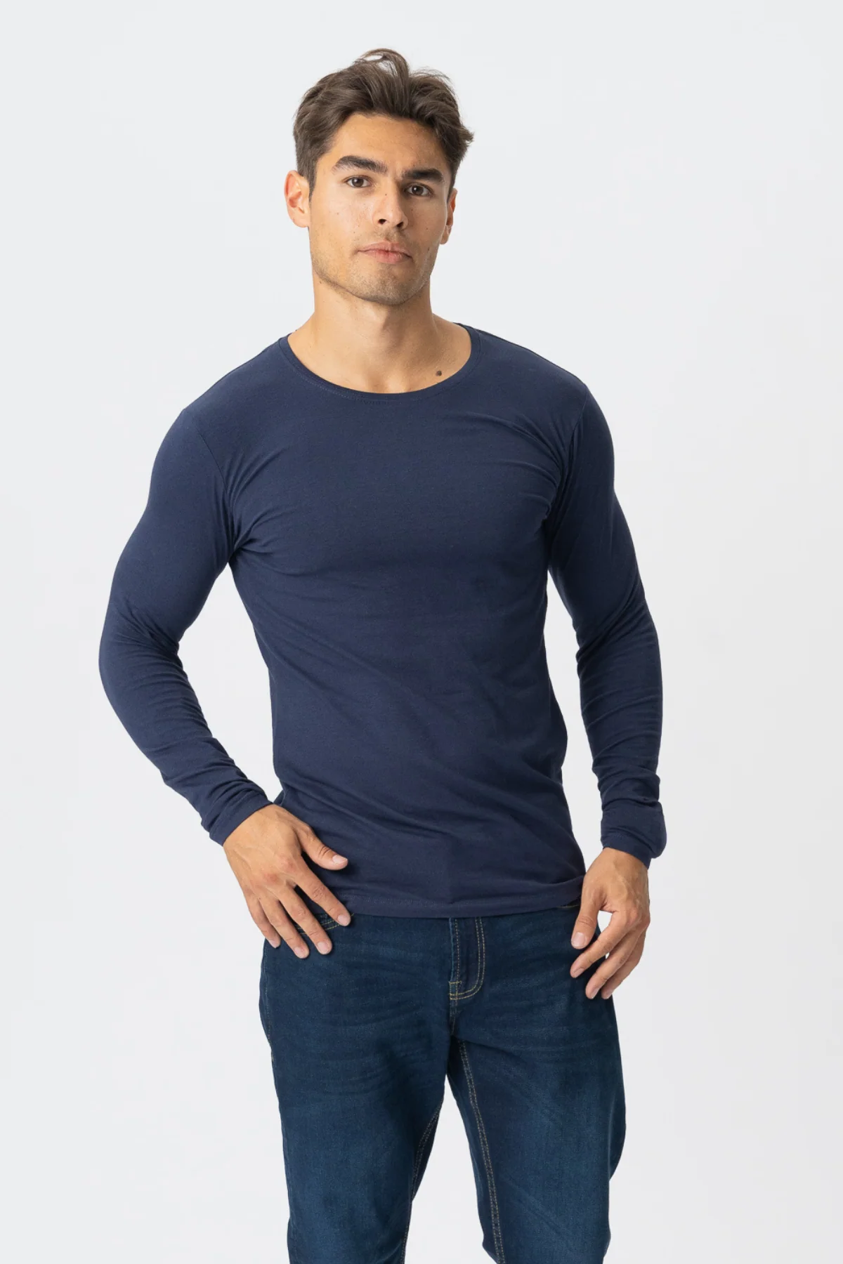 Langarm Muscle T -Shirt - Marine - Image 2