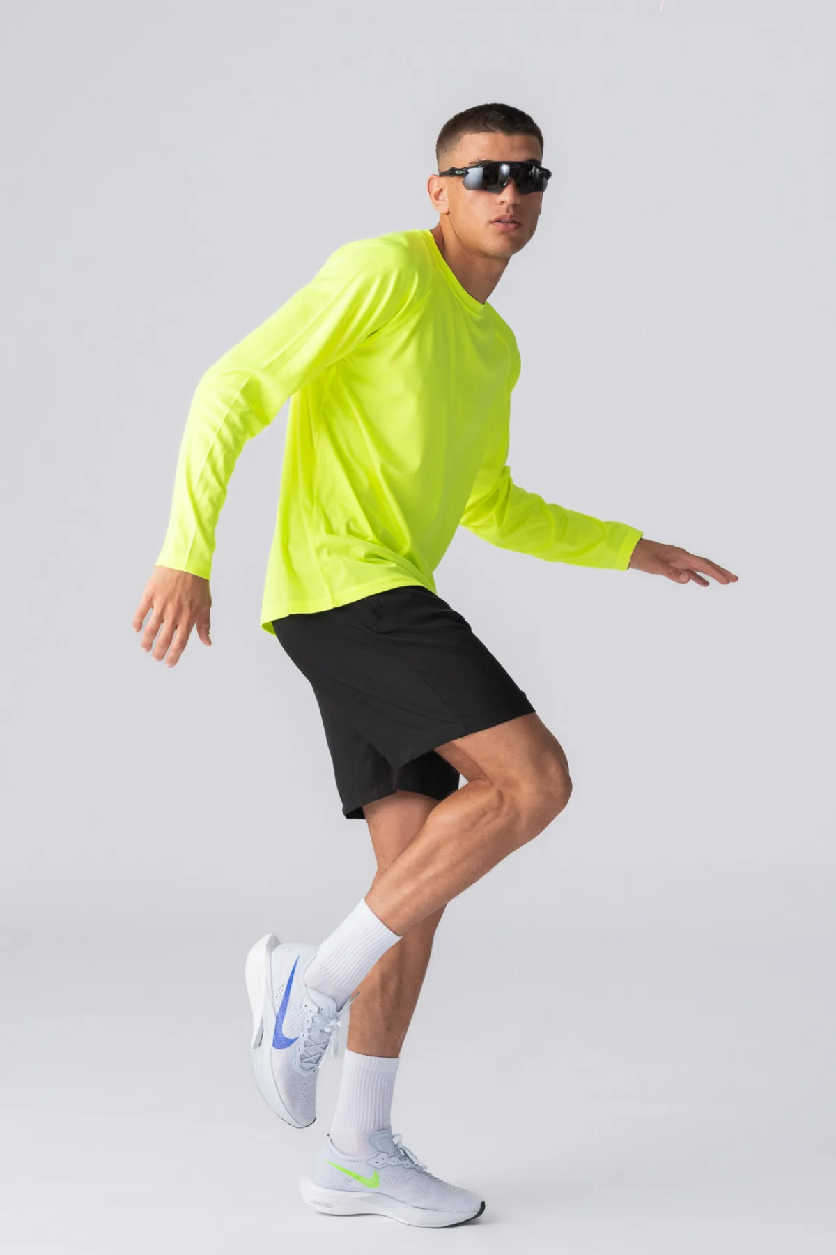 Langarmes Trainings-T-Shirt-Neongelb - Image 3