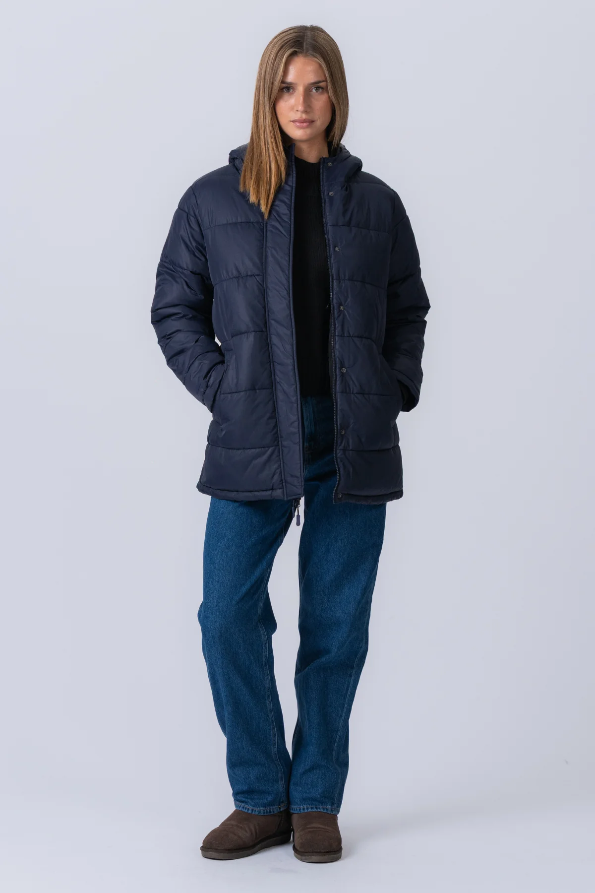Lange Pufferjacke - Marine - Image 7