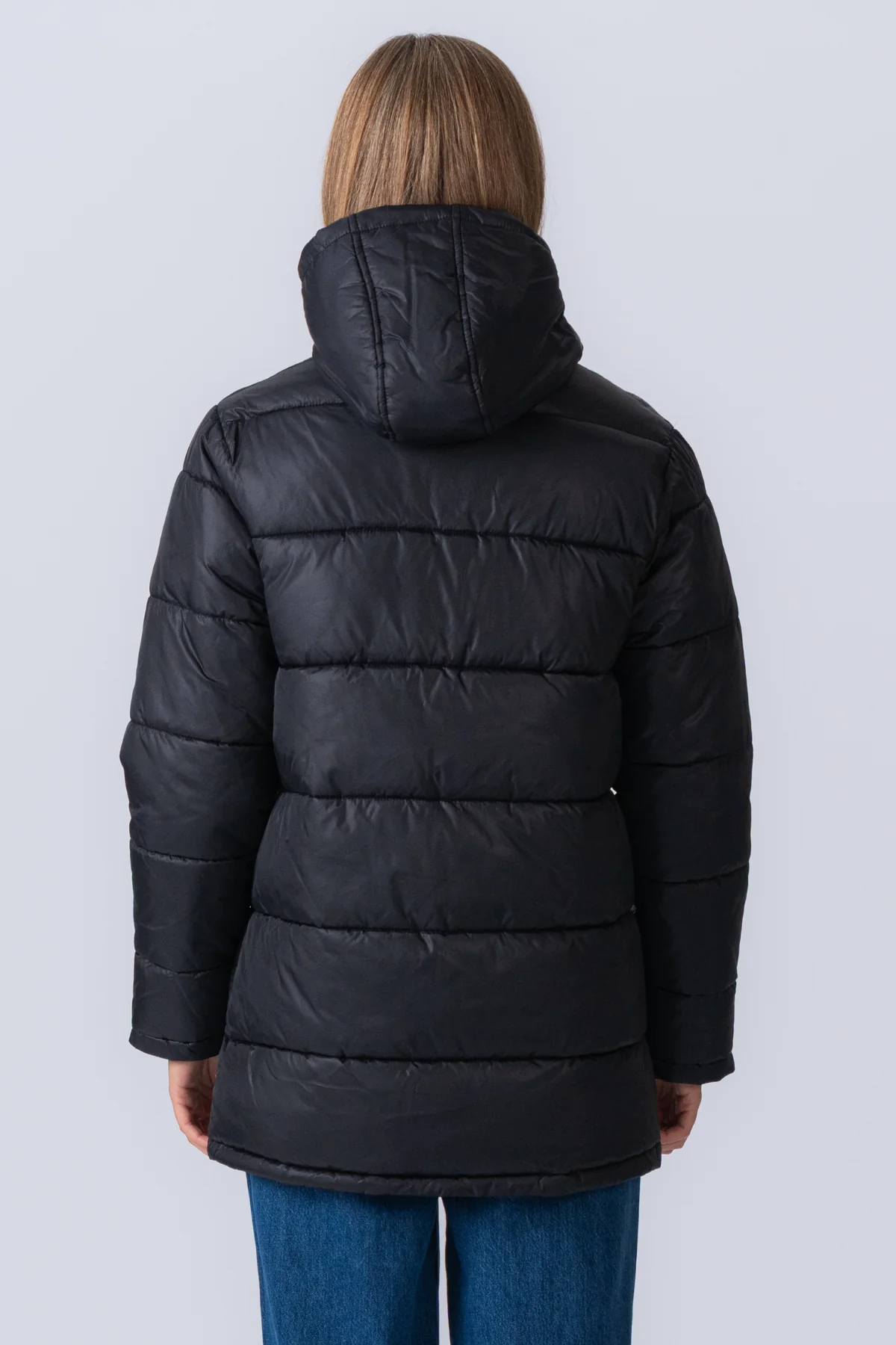 Lange Pufferjacke - Schwarz - Image 8