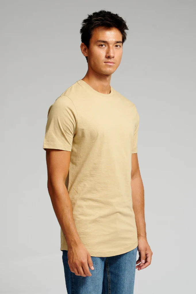 Langes T -Shirt - Beige - Image 4