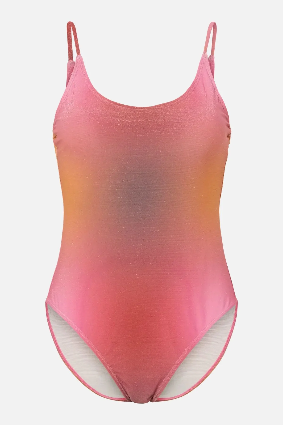 Laomi Lurex-Badeanzug – Roter Ocker-Farbverlauf