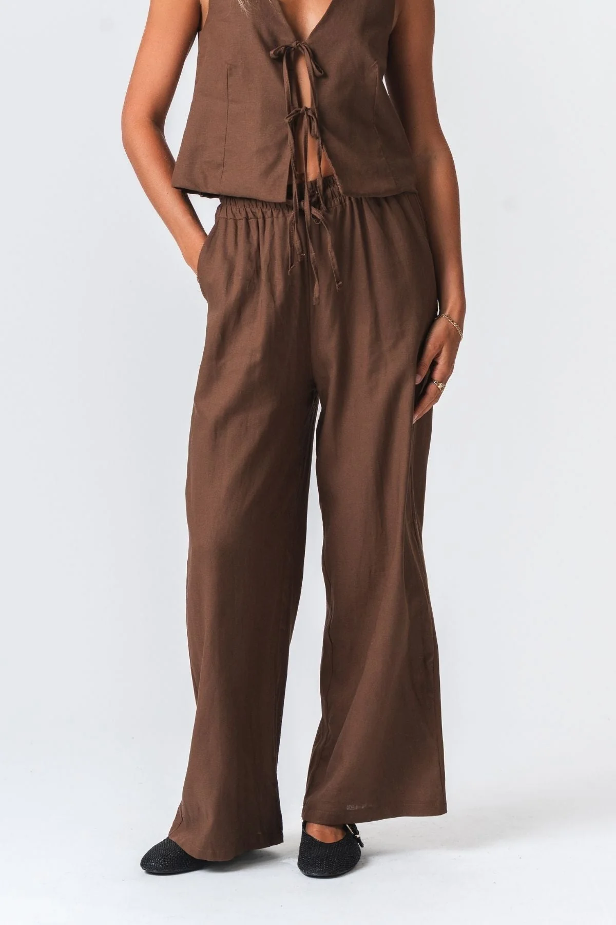 Leinen Pants - Braun