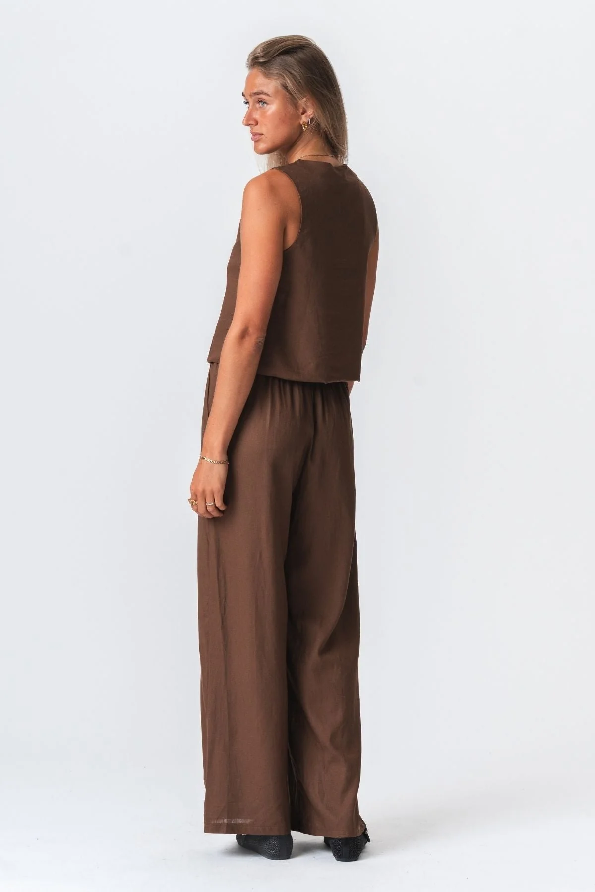 Leinen Pants - Braun - Image 4
