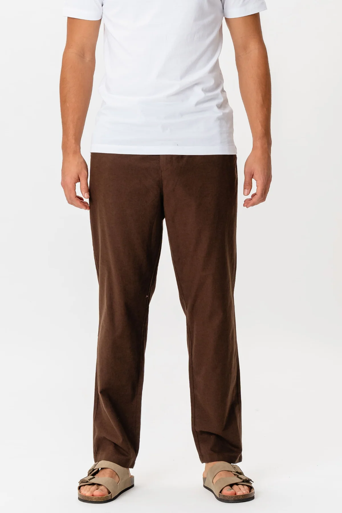 Leinen Pants - Kaffee - Image 7