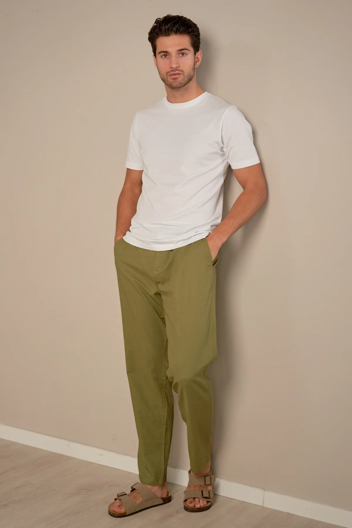 Leinen Pants - Grün - Image 2