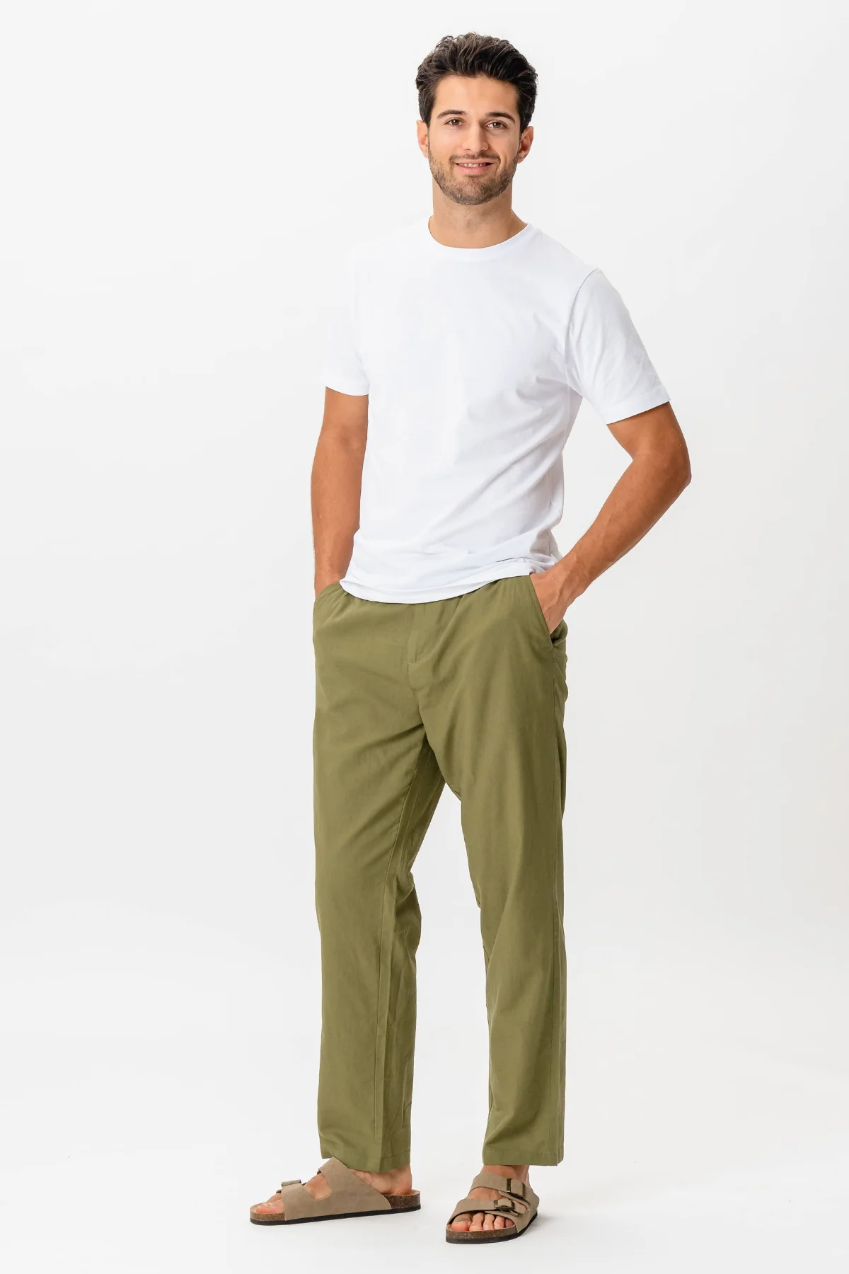Leinen Pants - Grün - Image 4