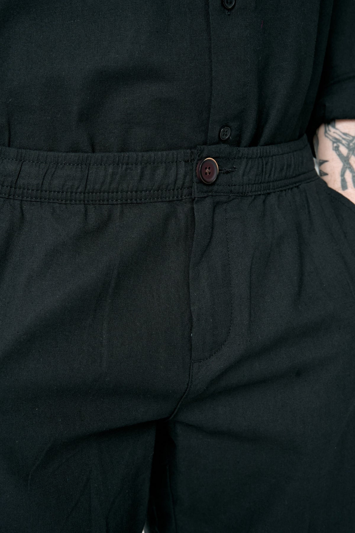 Leinen Pants - Schwarz - Image 4