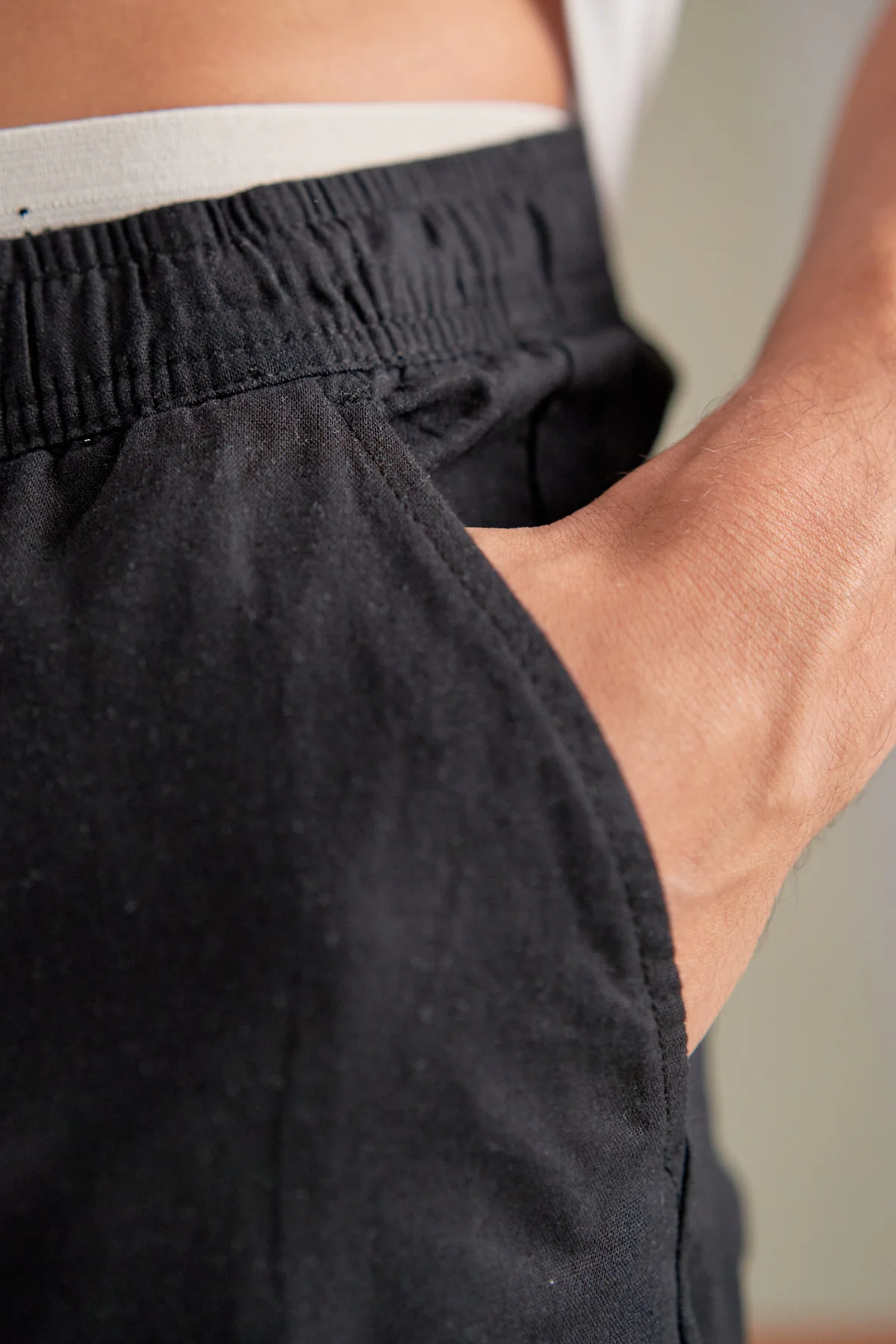 Leinen Pants - Schwarz - Image 6