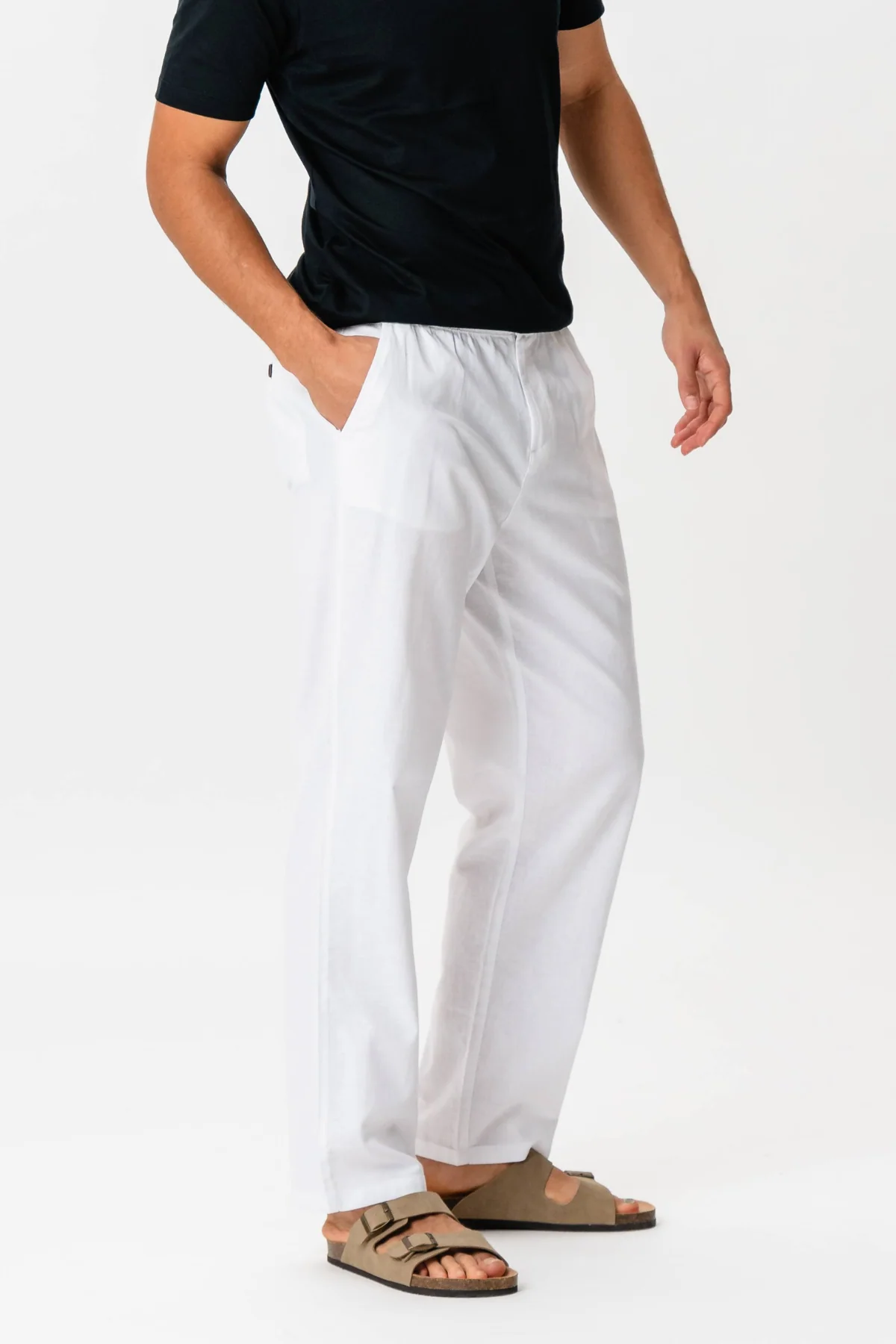 Leinen Pants - Weiß