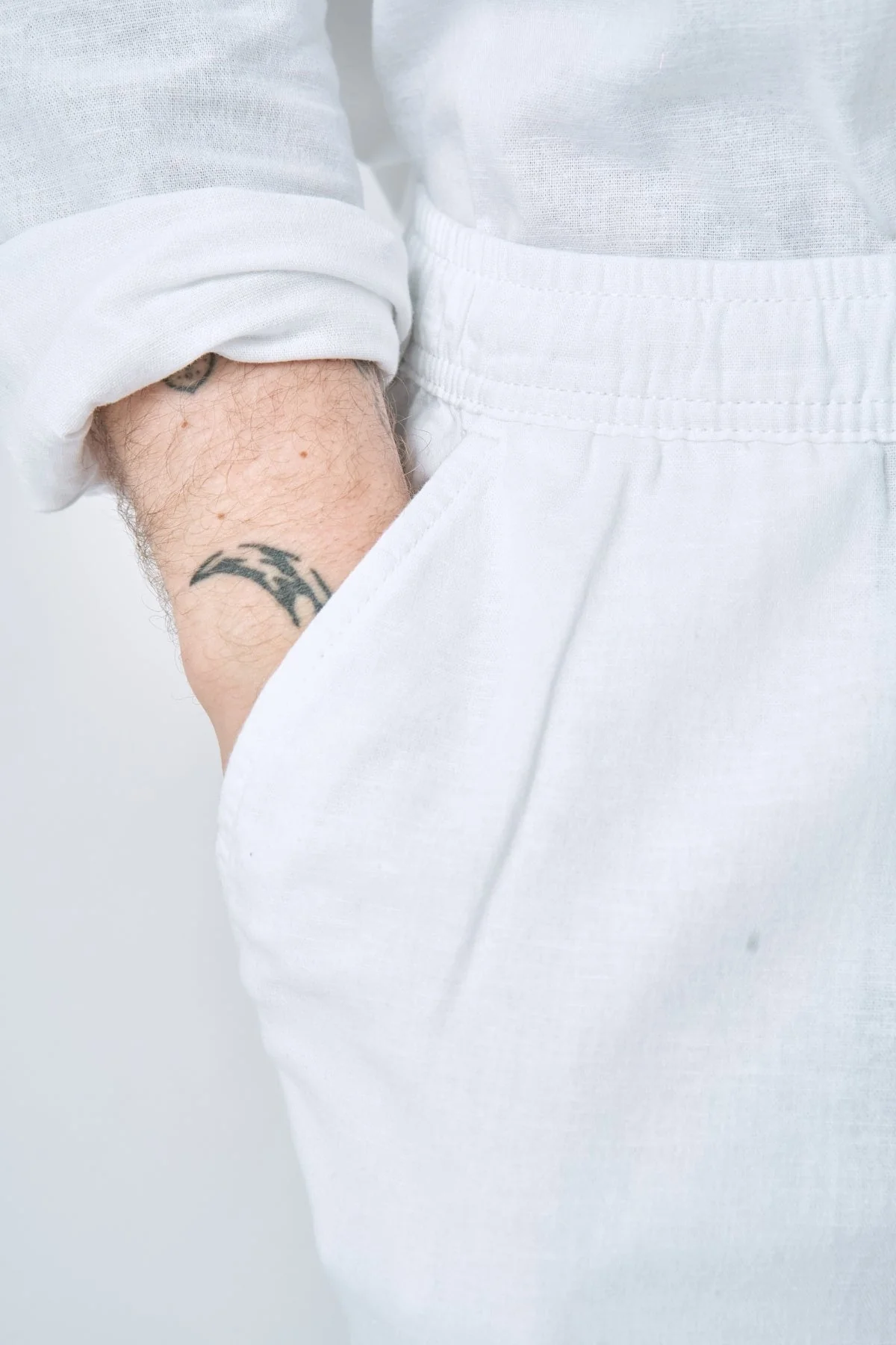 Leinen Pants - Weiß - Image 4