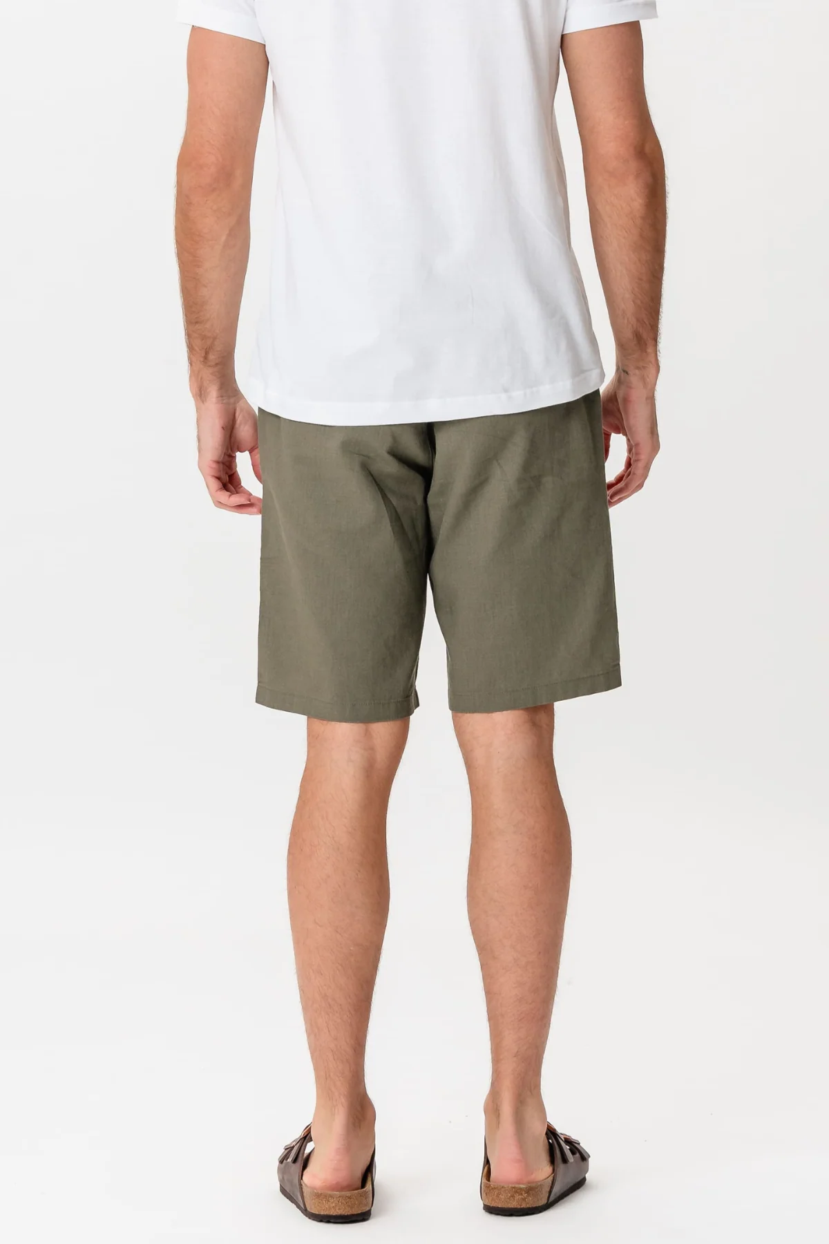 Leinen Shorts - Armee - Image 6