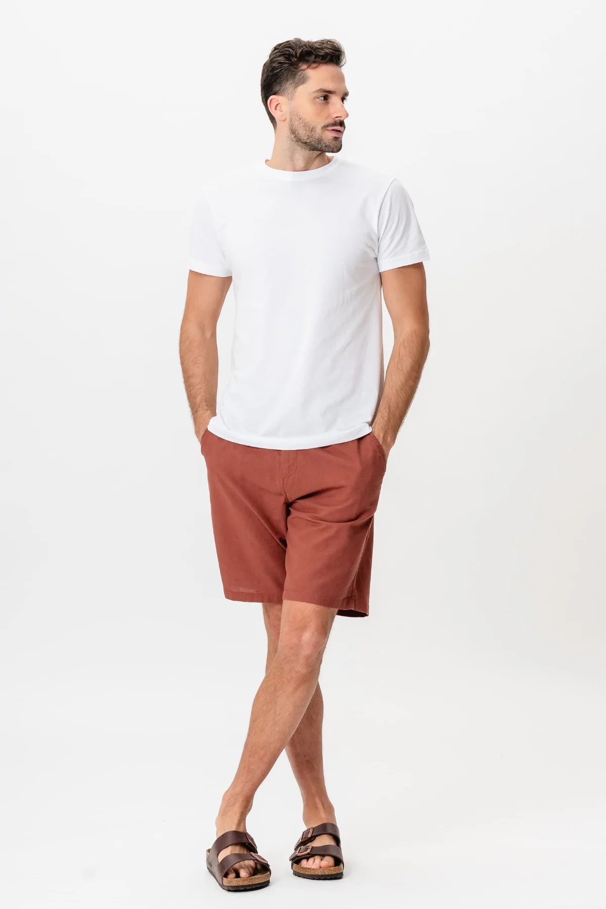 Leinen Shorts - Terrakotta - Image 2