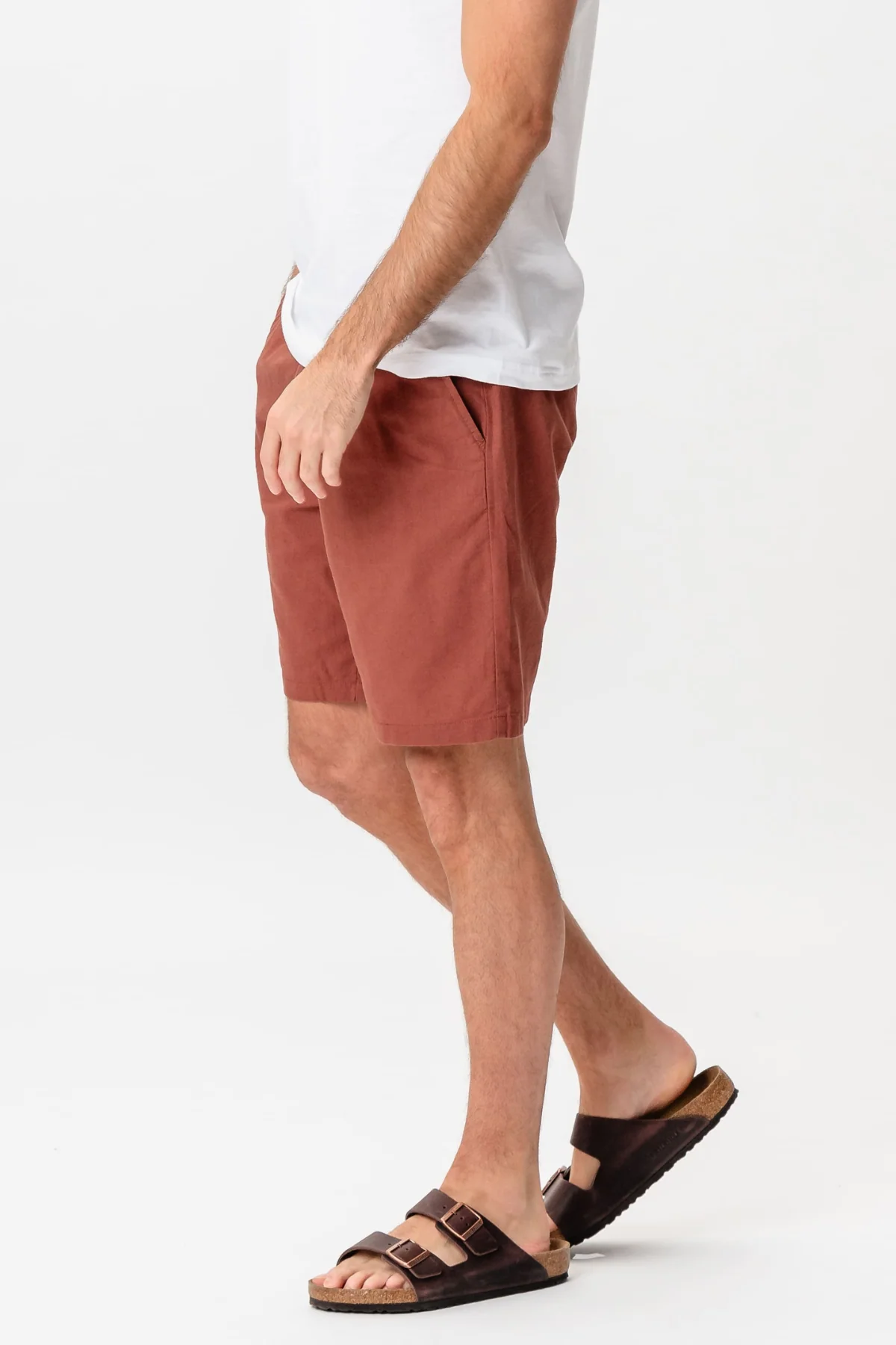 Leinen Shorts - Terrakotta - Image 3