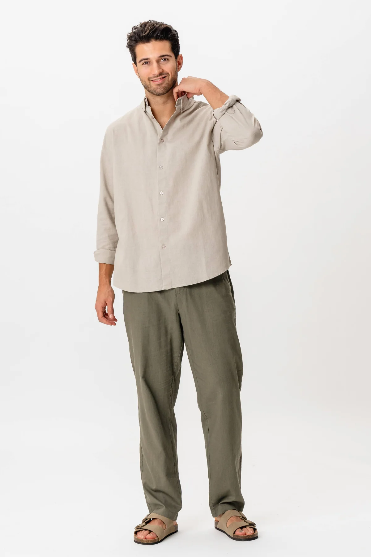 Leinenhemd - Sand - Image 5